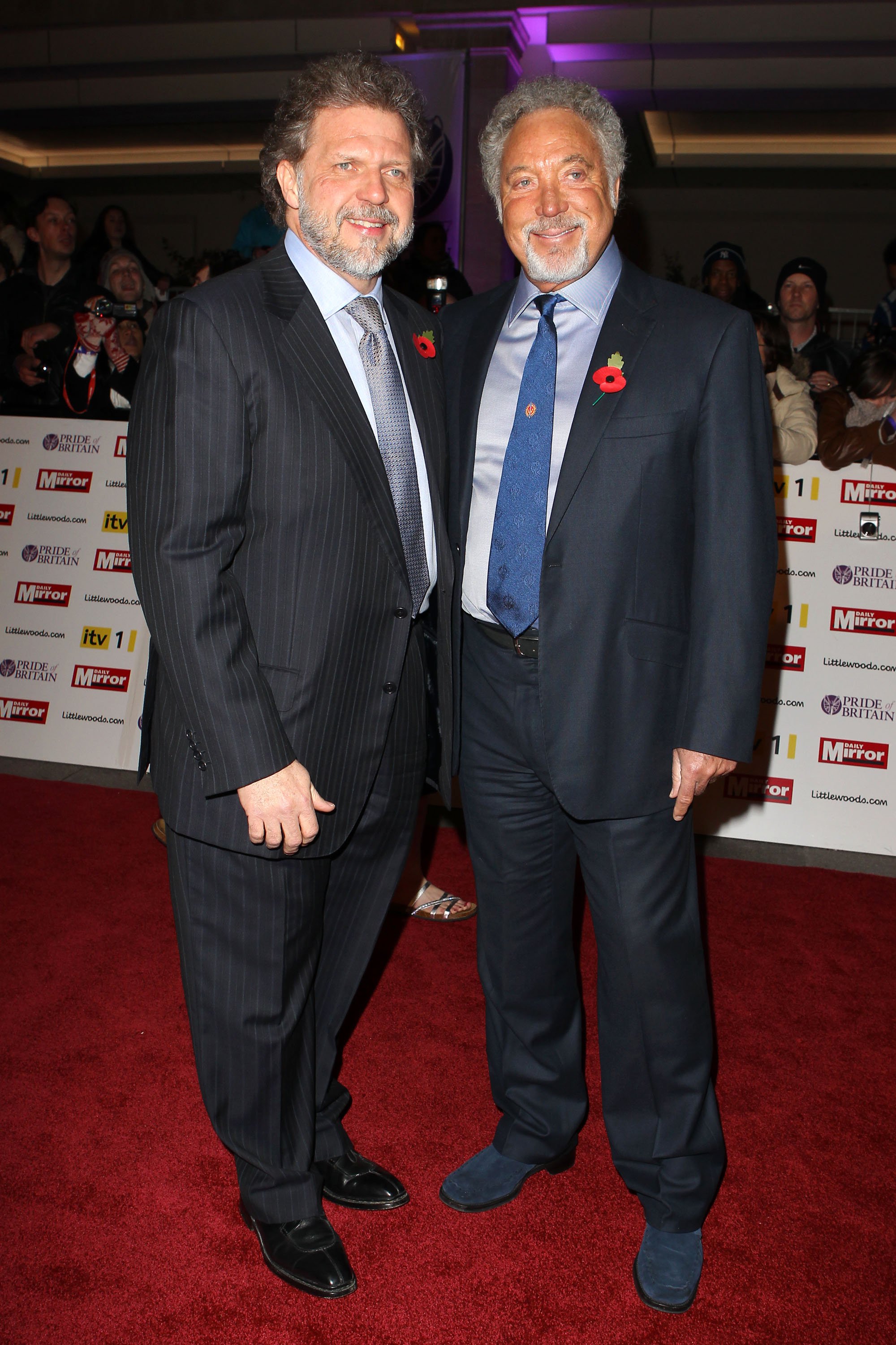 Mark Woodward and Tom Jones arrives at Pride of Britain Awards at Grosvenor House, on November 8, 2010 in London, England | Source: Getty Images