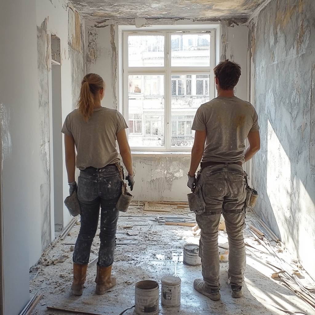 A couple doing renovations | Source: Midjourney