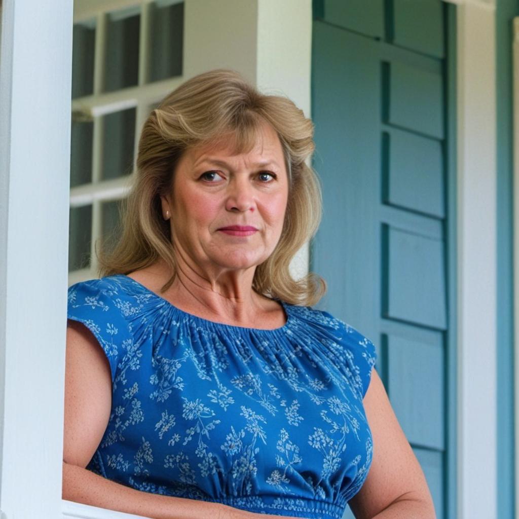 A woman on a porch looking out wistfully | Source: Midjourney