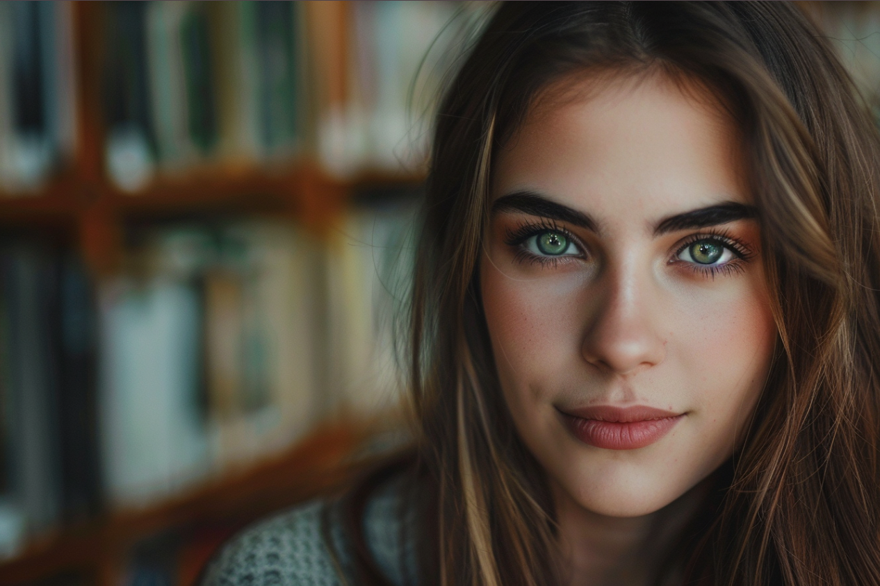 Close up of a young woman | Source: MidJourney