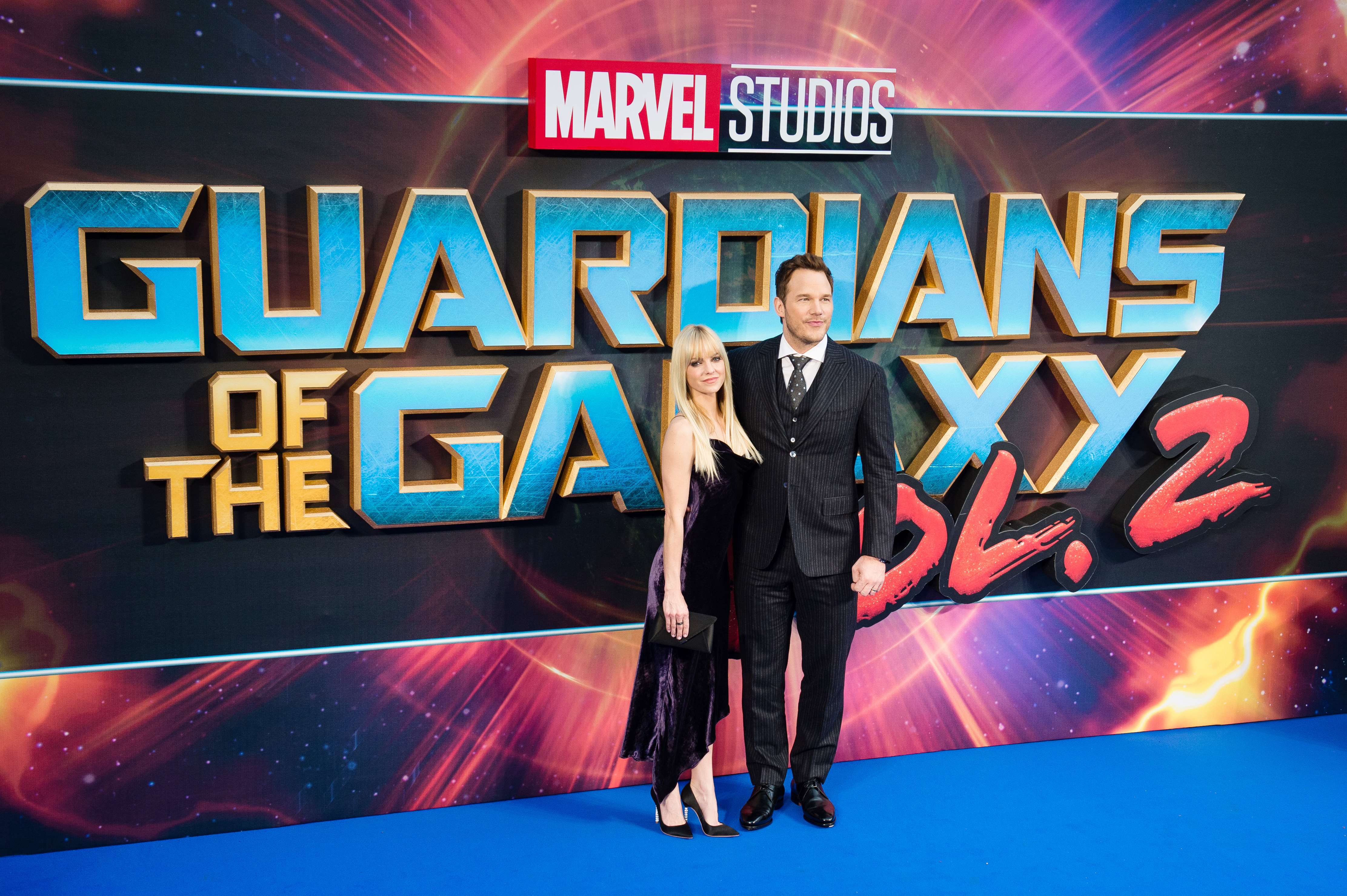 Anna Faris and Chris Pratt attend the European Gala Screening of "Guardians of the Galaxy Vol. 2" at Eventim Apollo on April 24, 2017 in London, United Kingdom | Source: Getty Images