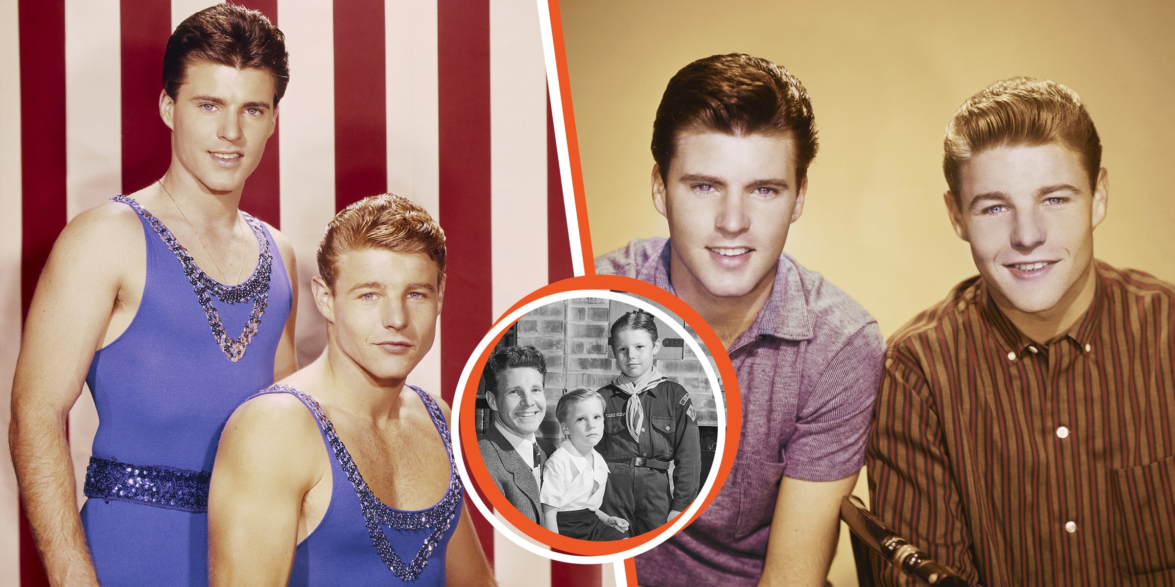 Ricky Nelson and David Nelson, 1960 | Ozzie Nelson, Ricky Nelson, and David Nelson, 1946 | David Nelson and Ricky Nelson, 1957 | Source: Getty Images