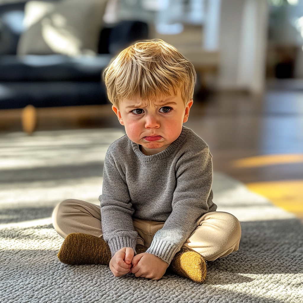 An upset little boy | Source: Midjourney