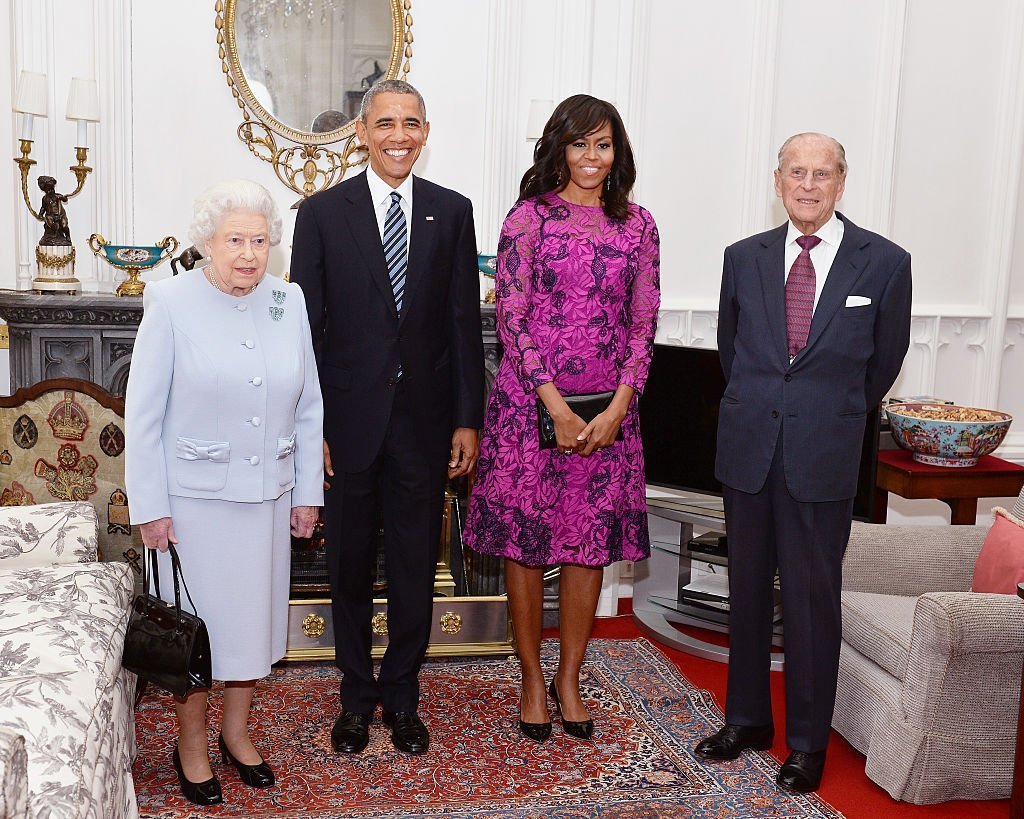 Queen Elizabeth, Barack Obama, Michelle Obama, and Prince Philip on April 22, 2016 in Windsor, England | Source: Getty Images