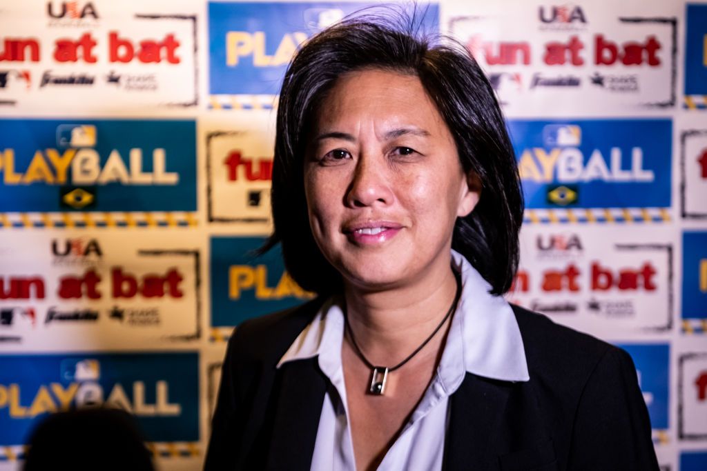 Kim Ng, Sr. VP Baseball & Softball Development for Major League Baseball at Bat Press Conference on February 20, 2020 | Photo: Getty Images