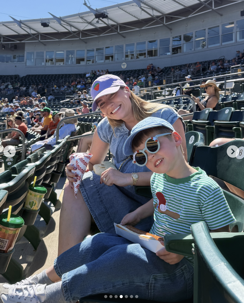 Emilie and Trigg Kiser are photographed while watching a match, as seen on February 26, 2025 | Source: Instagram/emiliekiser