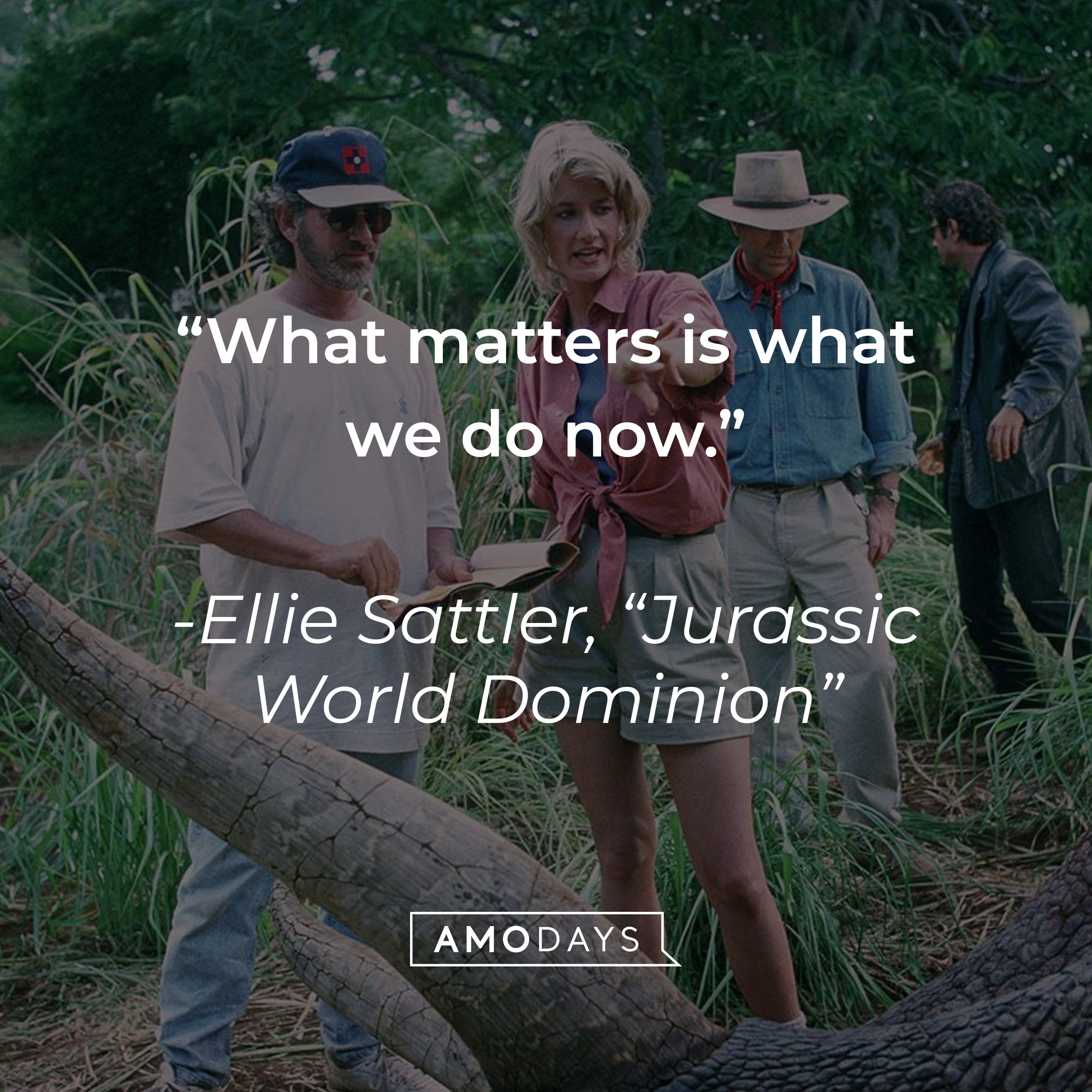 Ellie Sattler's quote: "What matters is what we do now." | Source: facebook.com/JurassicWorld