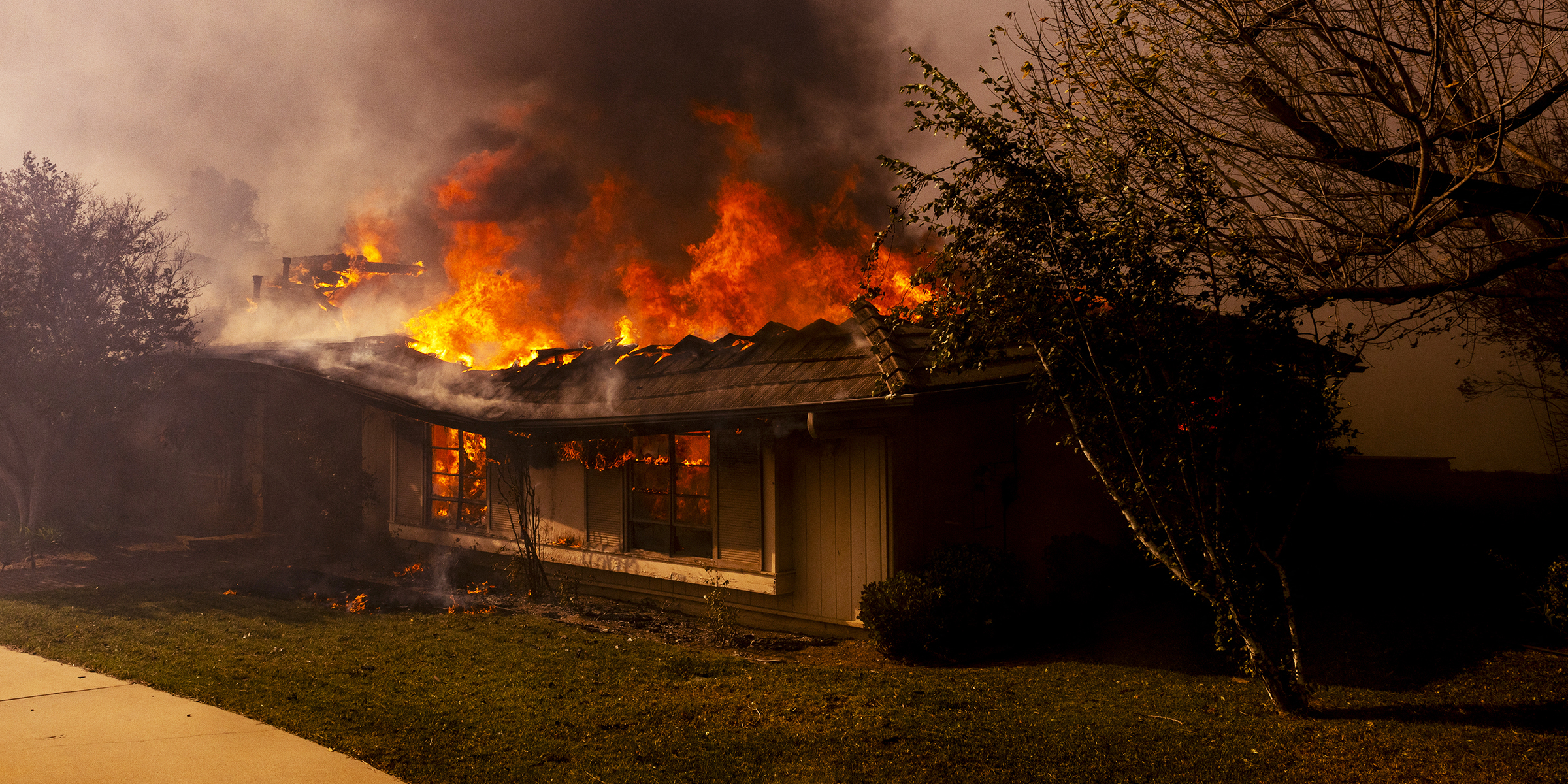 Flames engulf a house | Source: Getty Images