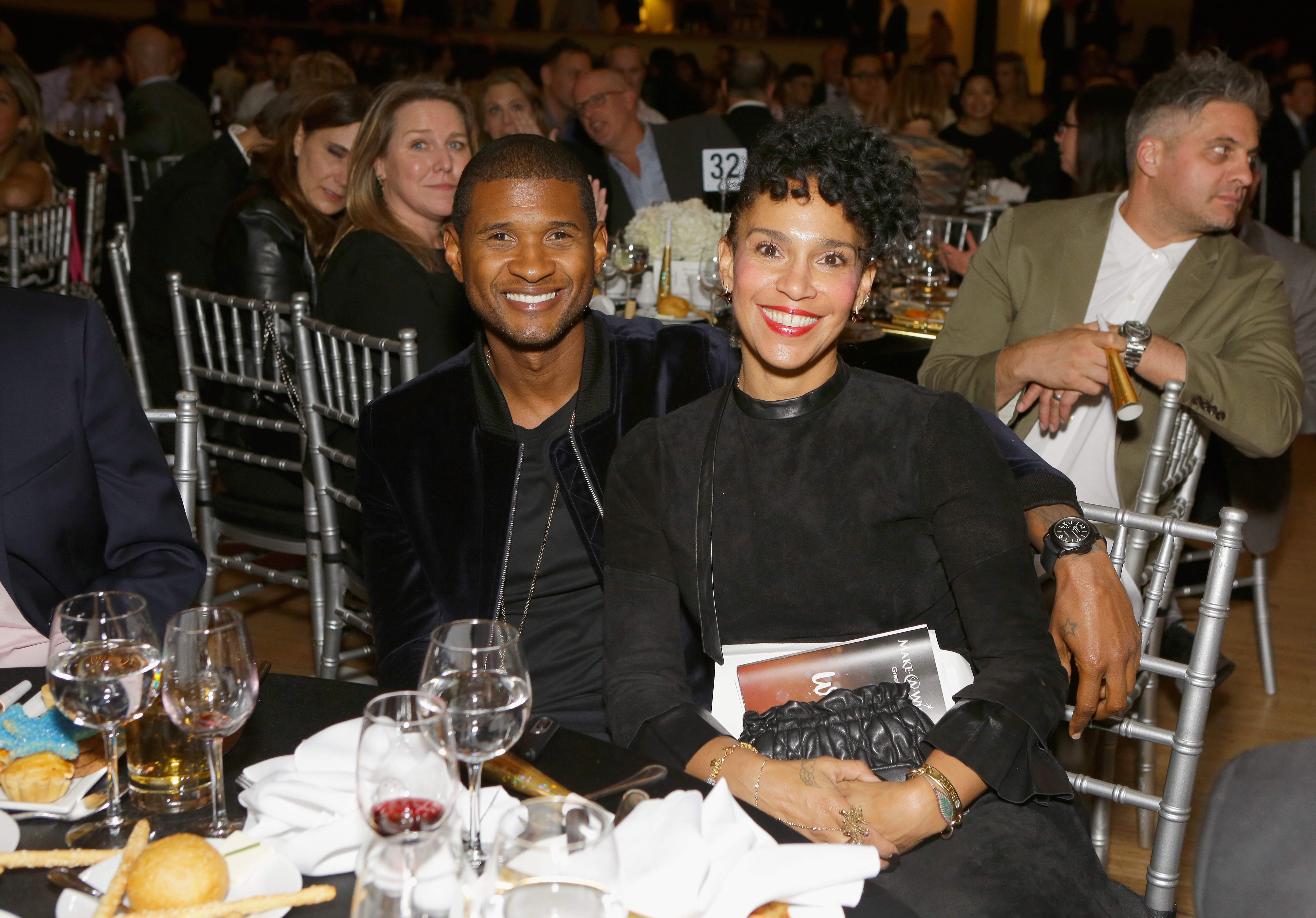 Usher and Grace Miguel at the 2017 Make a Wish Gala on November 9, 2017, in Los Angeles, California. | Source: Getty Images
