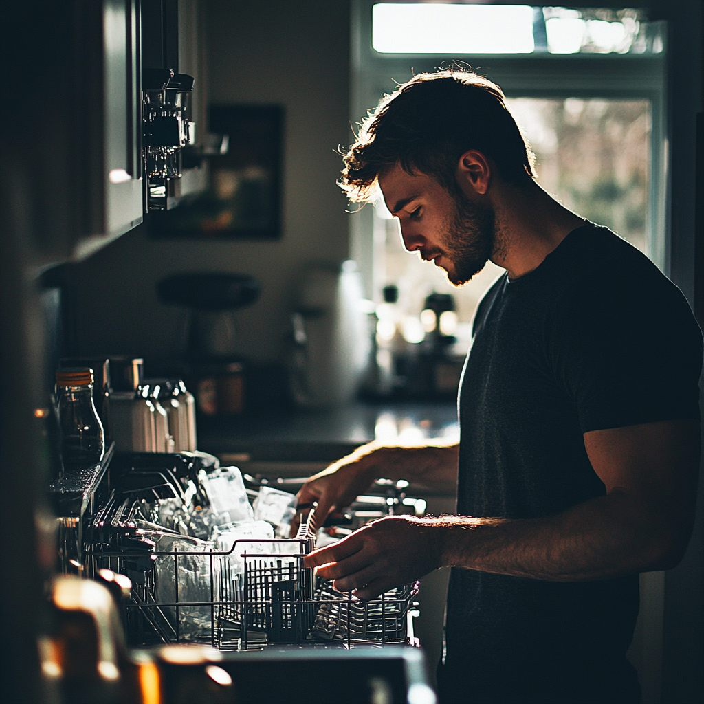 A man fixing a dishwasher | Source: Midjourney