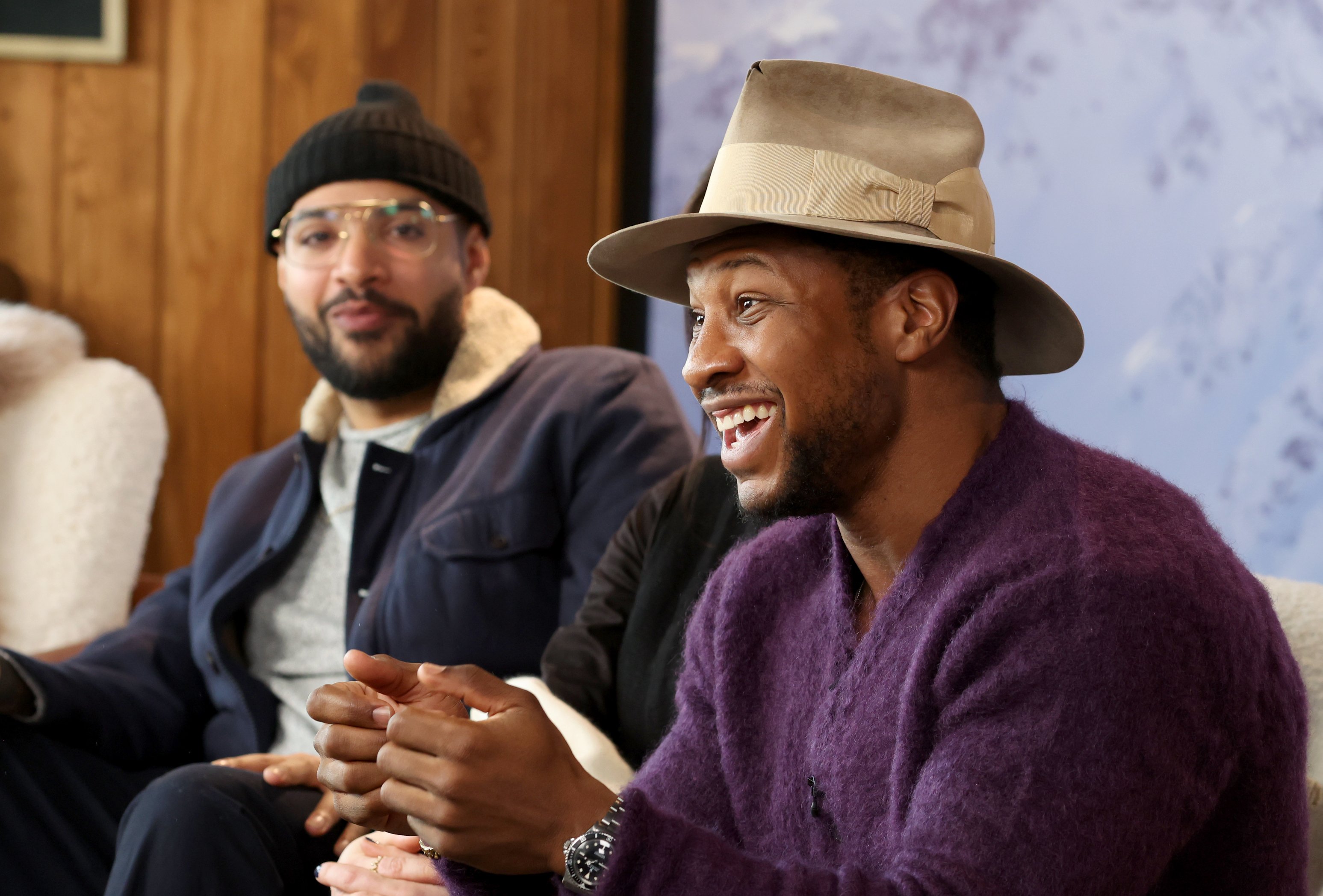 Elijah Bynum and Jonathan Majors at the Variety Sundance Studio, on January 21, 2023, in Park City, Utah. | Source: Getty Images