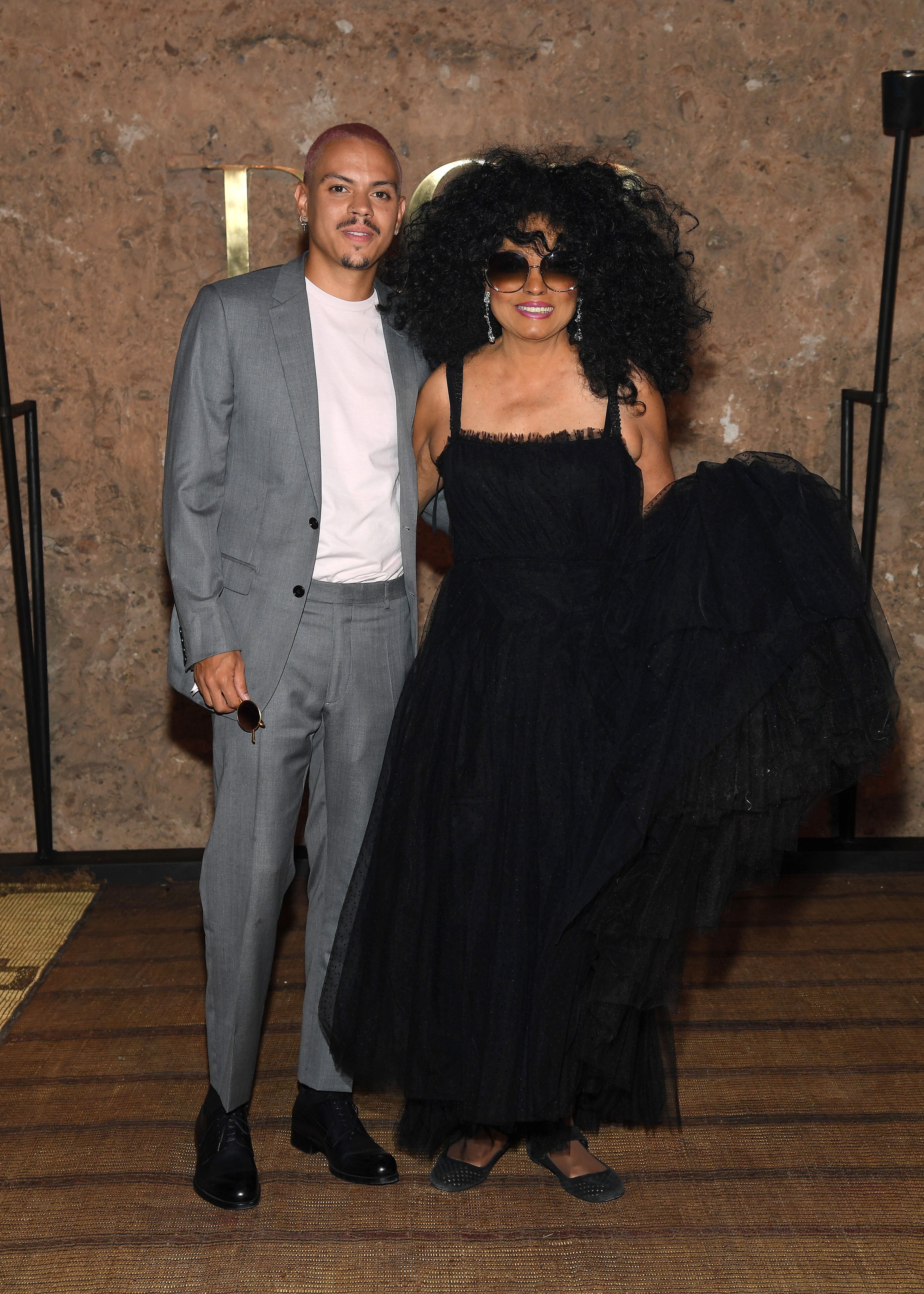 Evan Ross and Diana Ross at the Christian Dior Couture S/S20 Cruise Collection on April 29, 2019 in Marrakech, Morocco. | Photo: Getty Images