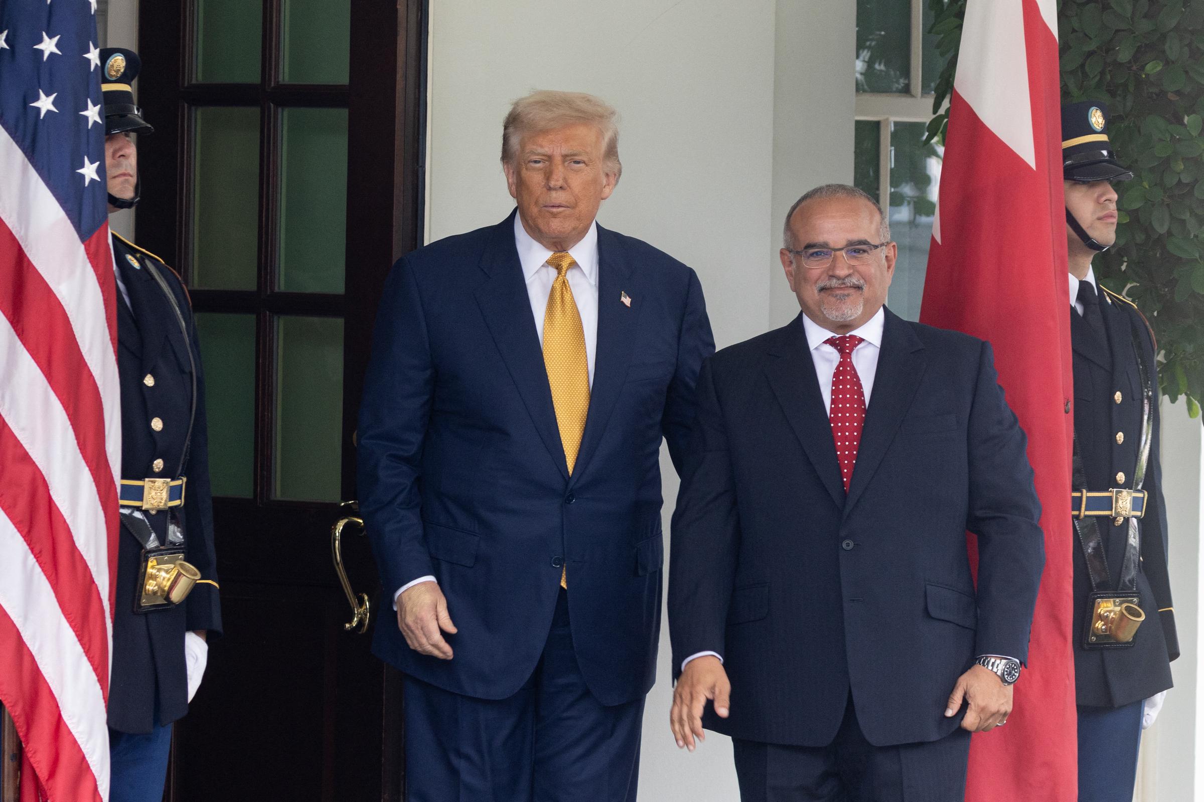 President Donald Trump and Crown Prince Salman bin Hamad Al Khalifa of Bahrain pose for a portrait on July 16, 2025 | Source: Getty Images