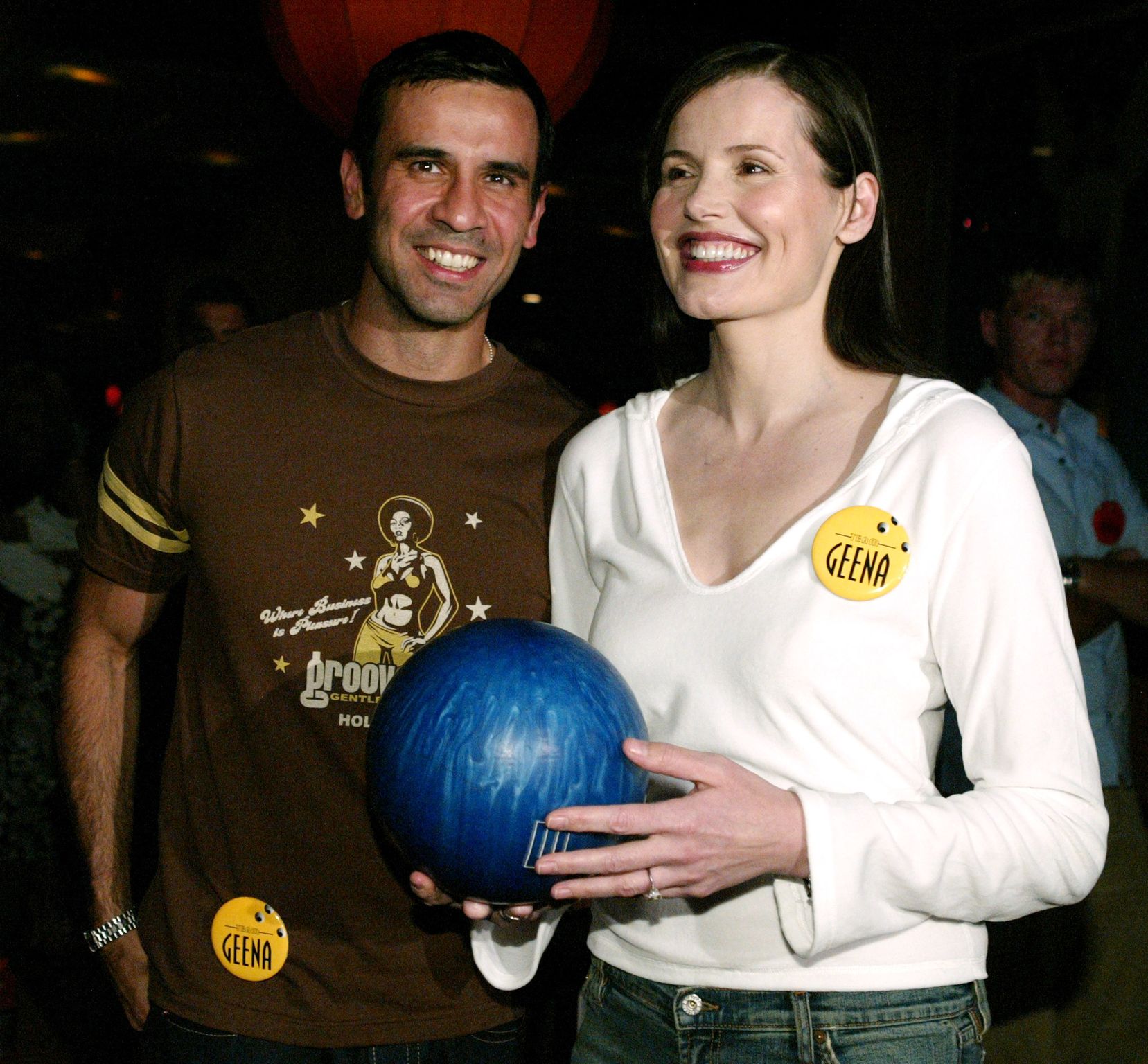 Dr. Reza Jarrahy and Geena Davis at the 2003 ESPY Awards - Pre-Party in Hollywood | Source: Getty Images