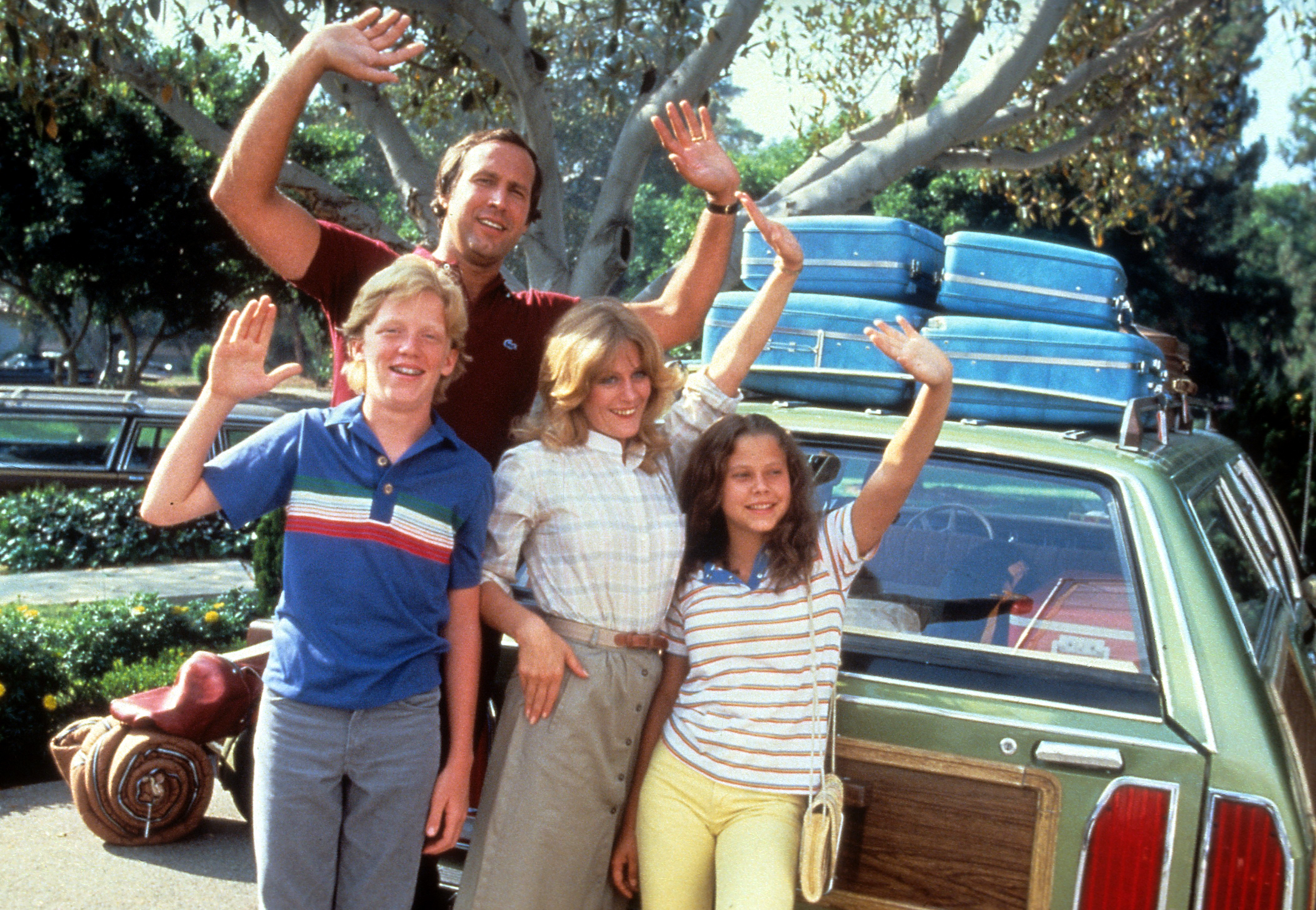 Chevy Chase, Beverly D'Angelo, Dana Barron and Anthony Michael Hall in "Vacation" in 1983 | Source: Getty Images
