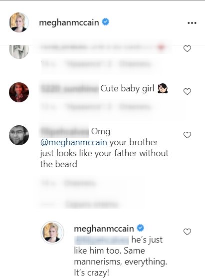 Screenshot of fan comments from Instagram. | Source: Instagram/meghanmccain