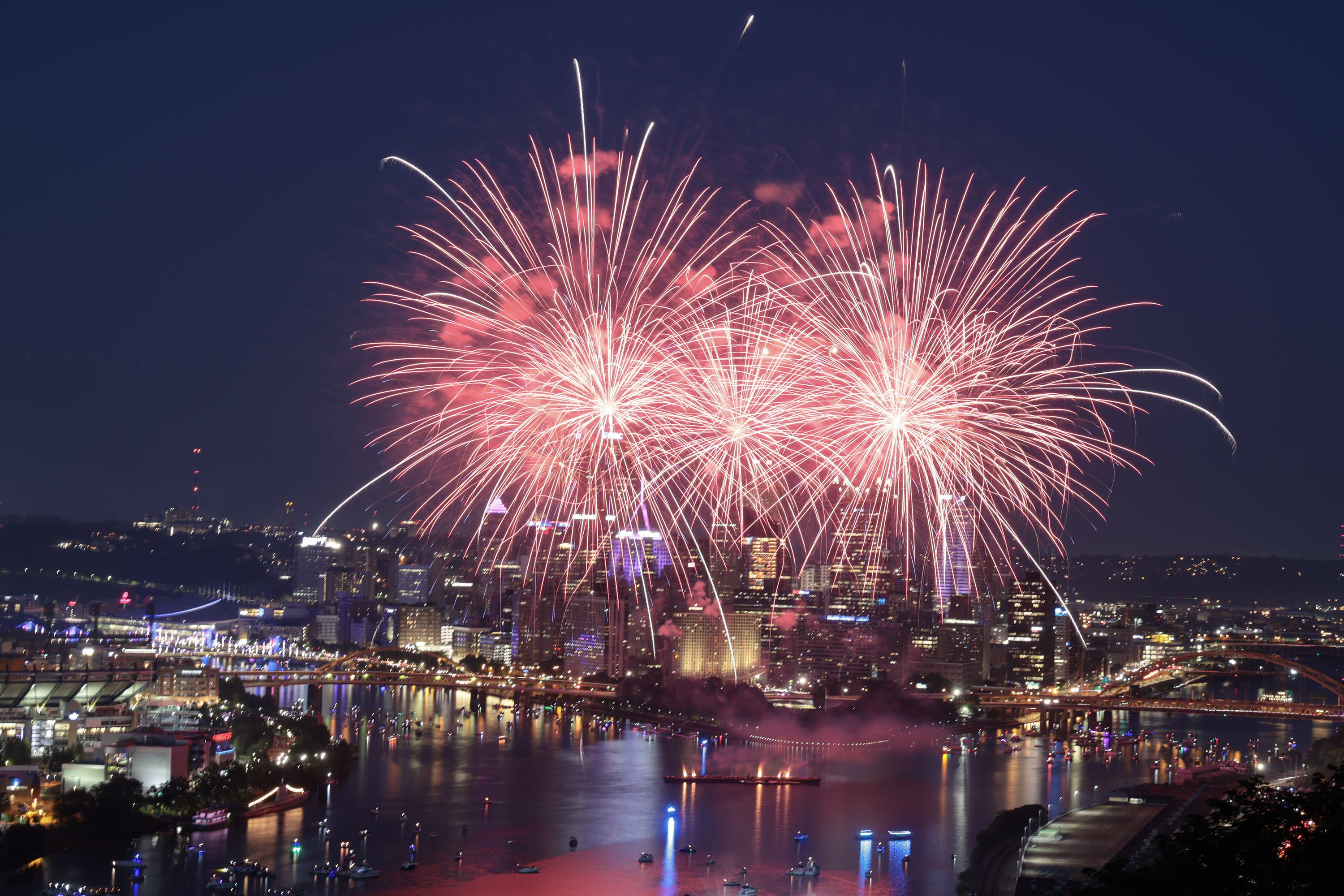 Fireworks display in Pittsburgh, Pennsylvania, on July 4, 2025. | Source: Getty Images