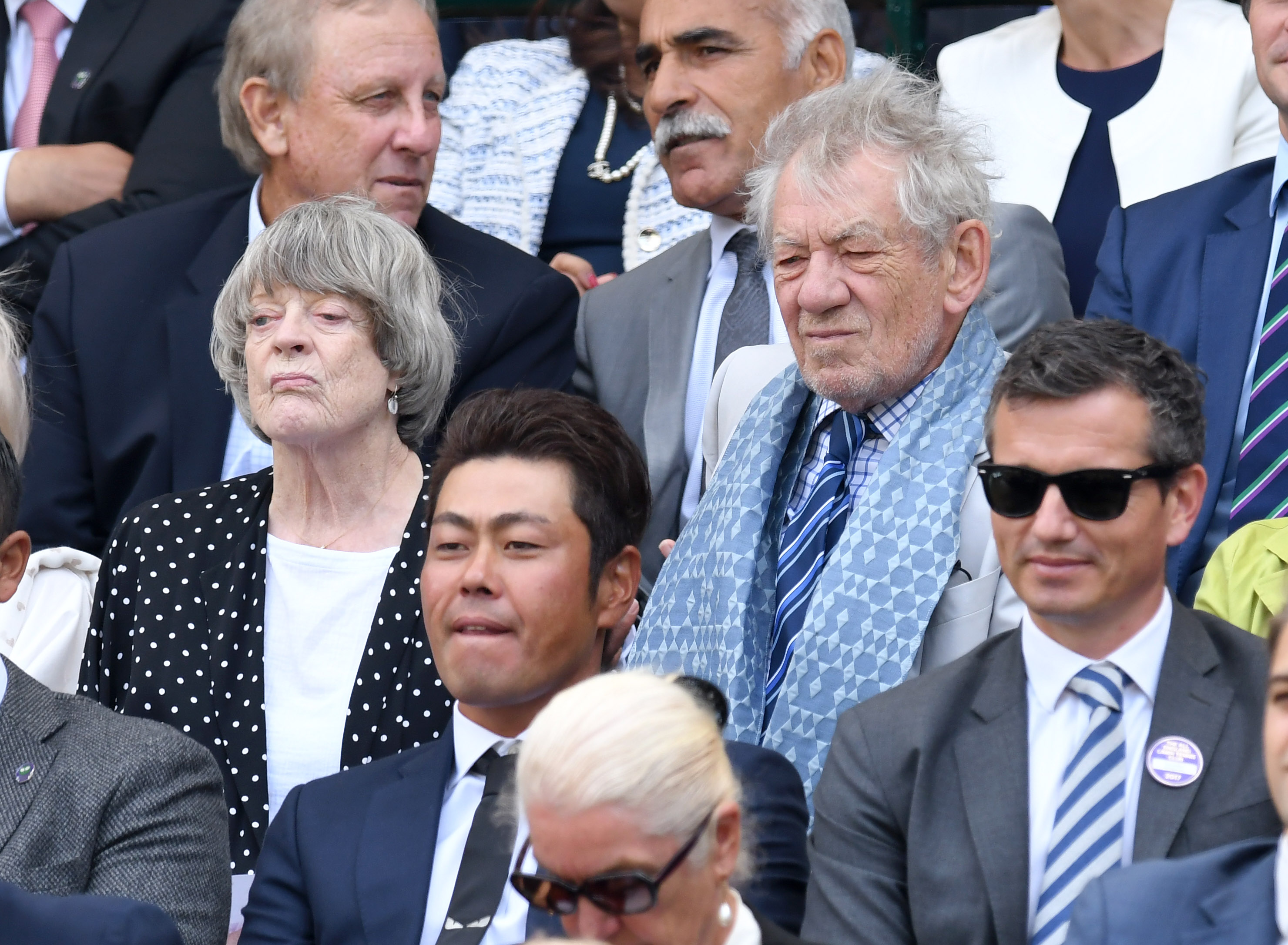 Maggie Smith and Ian McKellen attend the Wimbledon Tennis Championships on July 12, 2017, in London, England. | Source: Getty Images