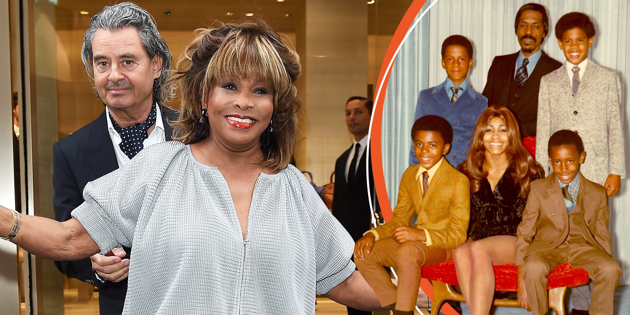 Erwin Bach y Tina Turner | Tina Turner, Ike Turner y sus hijos Craig, Ronald, Ike Jr. y Michael | Foto: Getty Images