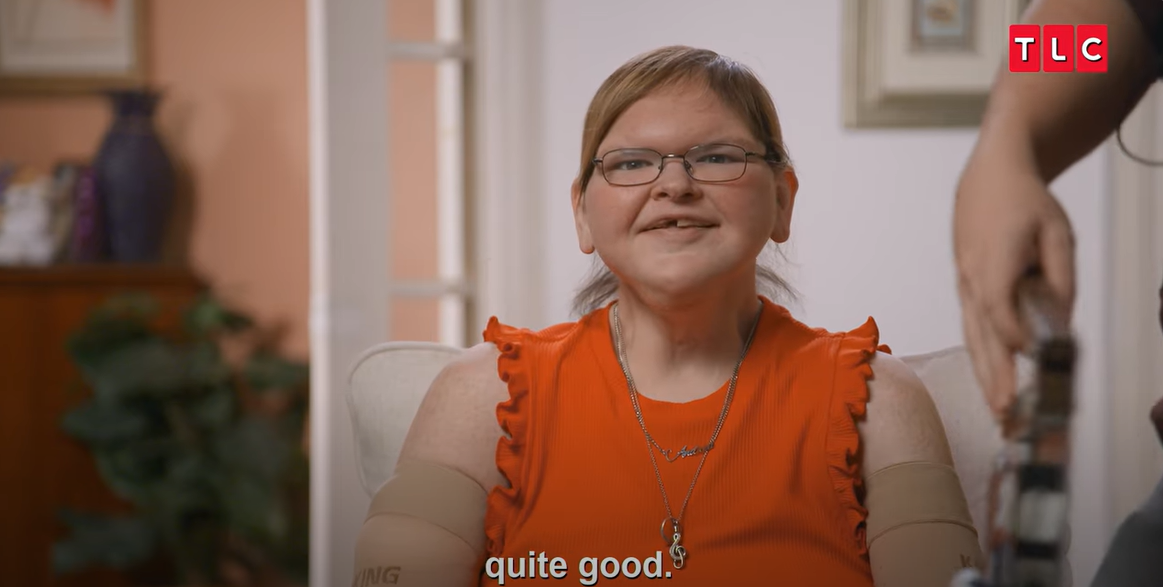 Tammy Slaton looks good in an orange blouse during her interview with TLC, from a video post dated June 6, 2025 | Source: YouTube/TLC