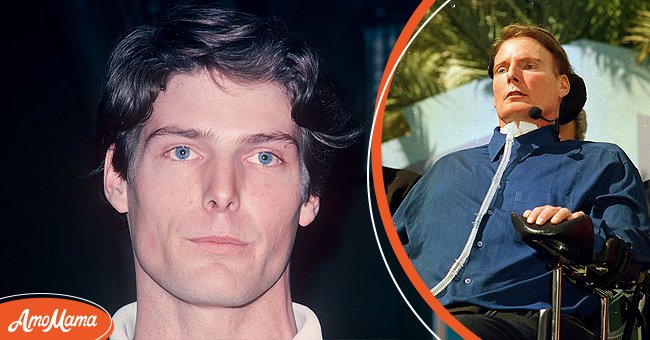 Close-up photo of Christopher Reeve New York circa 1970. [Left] | Christopher Reeve speaks at the dedication ceremony for the University of Miami School of Medicine's Lois Pope Life Center on October 26, 2000. [Right] | Photo: Getty Images