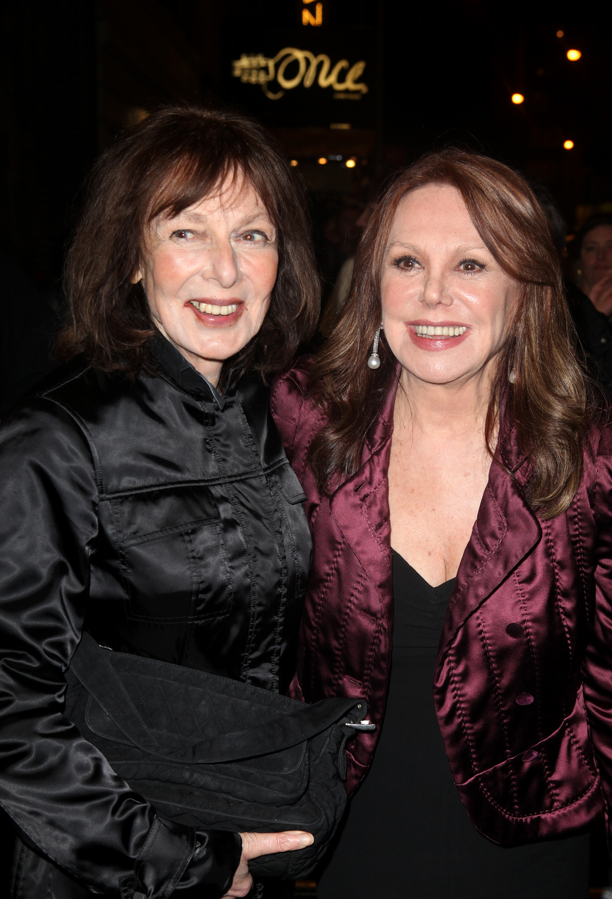 Elaine May and Marlo Thomas after the Broadway opening of Gore Vidal's "The Best Man" at the Gerald Schoenfeld Theatre in New York on April 1, 2012. | Source: Getty Images