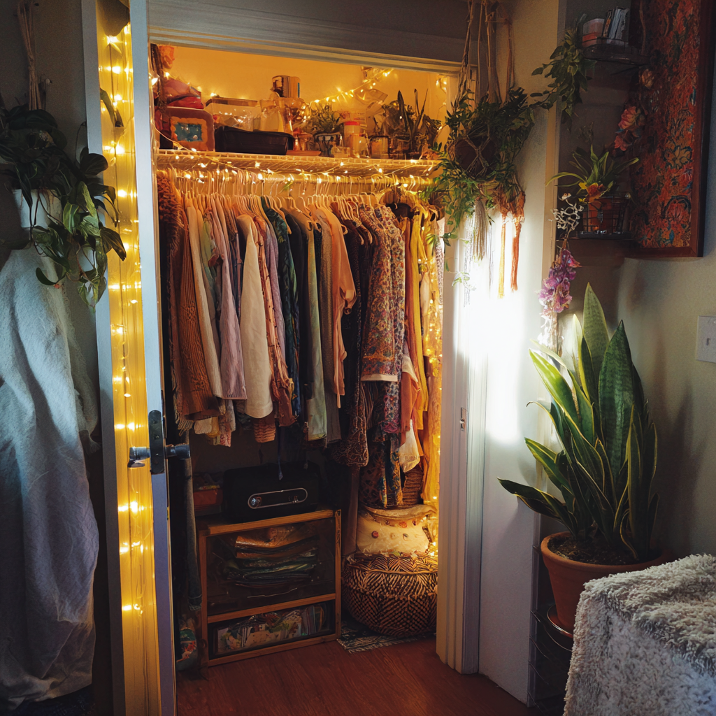 A closet in an apartment | Source: Midjourney