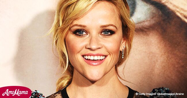 Reese Witherspoon, 42, looks youthful in a black-and-white spring dress in her recent photo