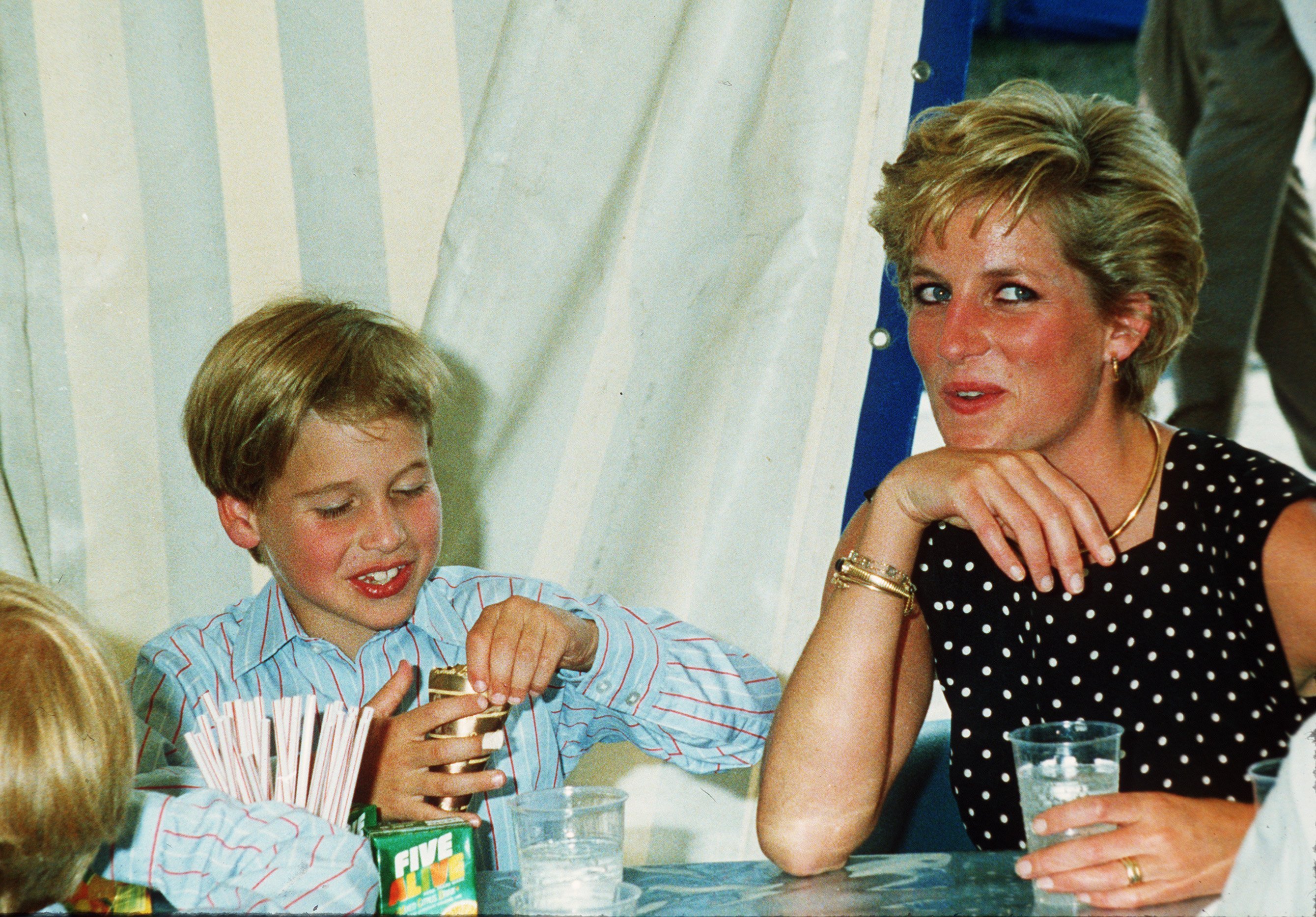 Diana, Princess of Wales and Prince William enjoy some refreshments at Windsor Great Park on June 01, 1991 | Photo: GettyInages