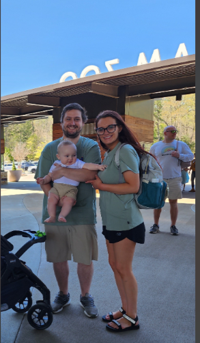 Shelby Amidon, Nick Amidon, and baby Cayson Amidon pose outside, smiling warmly as they share a relaxed family moment under clear skies. | Source: Gofundme