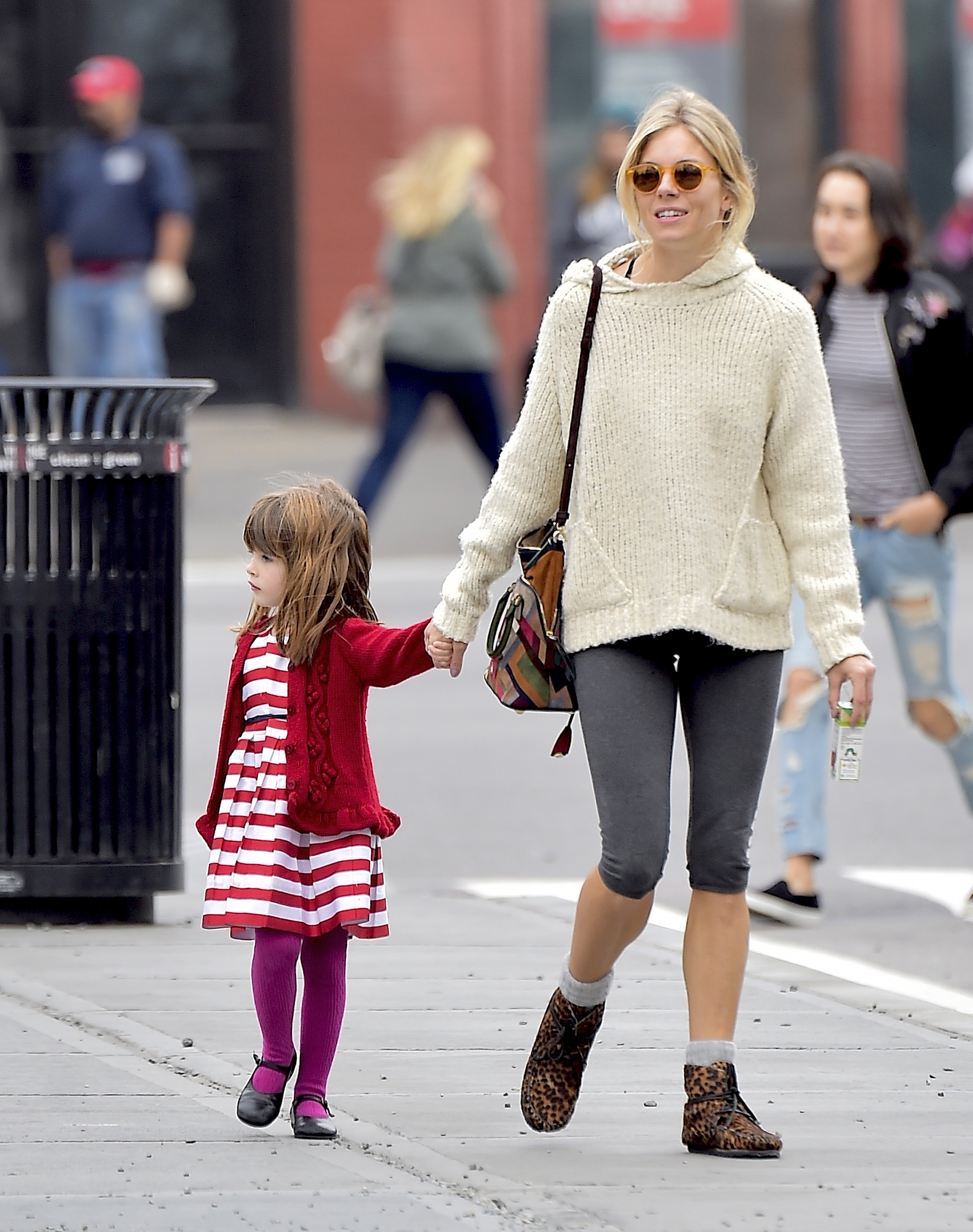 Sienna Miller,Marlowe Ottoline Layng Sturridge are seen in the West Village on September 29, 2016 in New York City | Source: Getty Images