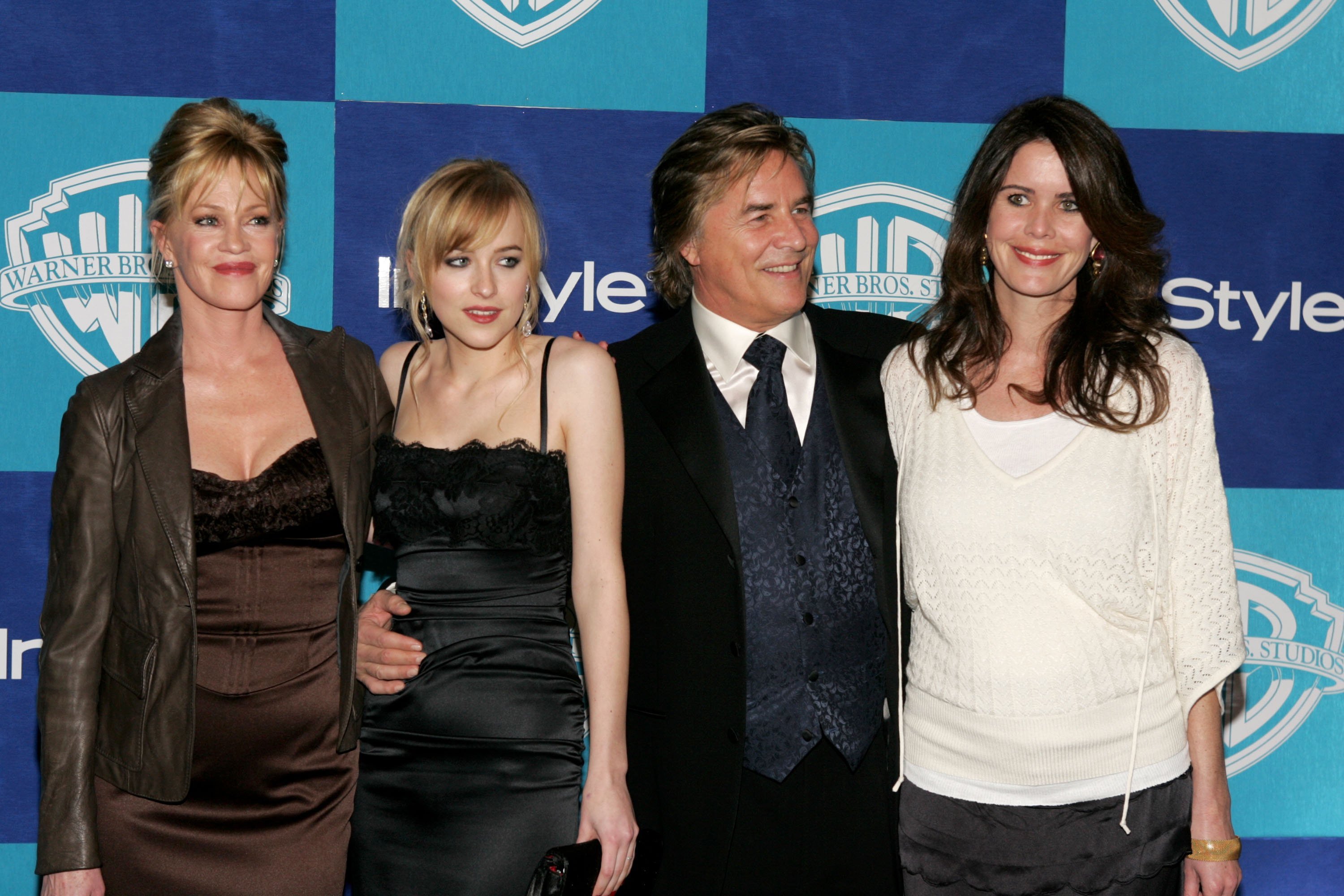 Melanie Griffith, Dakota Johnson, Don Johnson and Kelley Phleger at the Warner Bros./InStyle Golden Globe after-party held at the Oasis at the Beverly Hilton on January 16, 2006 in Beverly Hills, California | Source: Getty Images