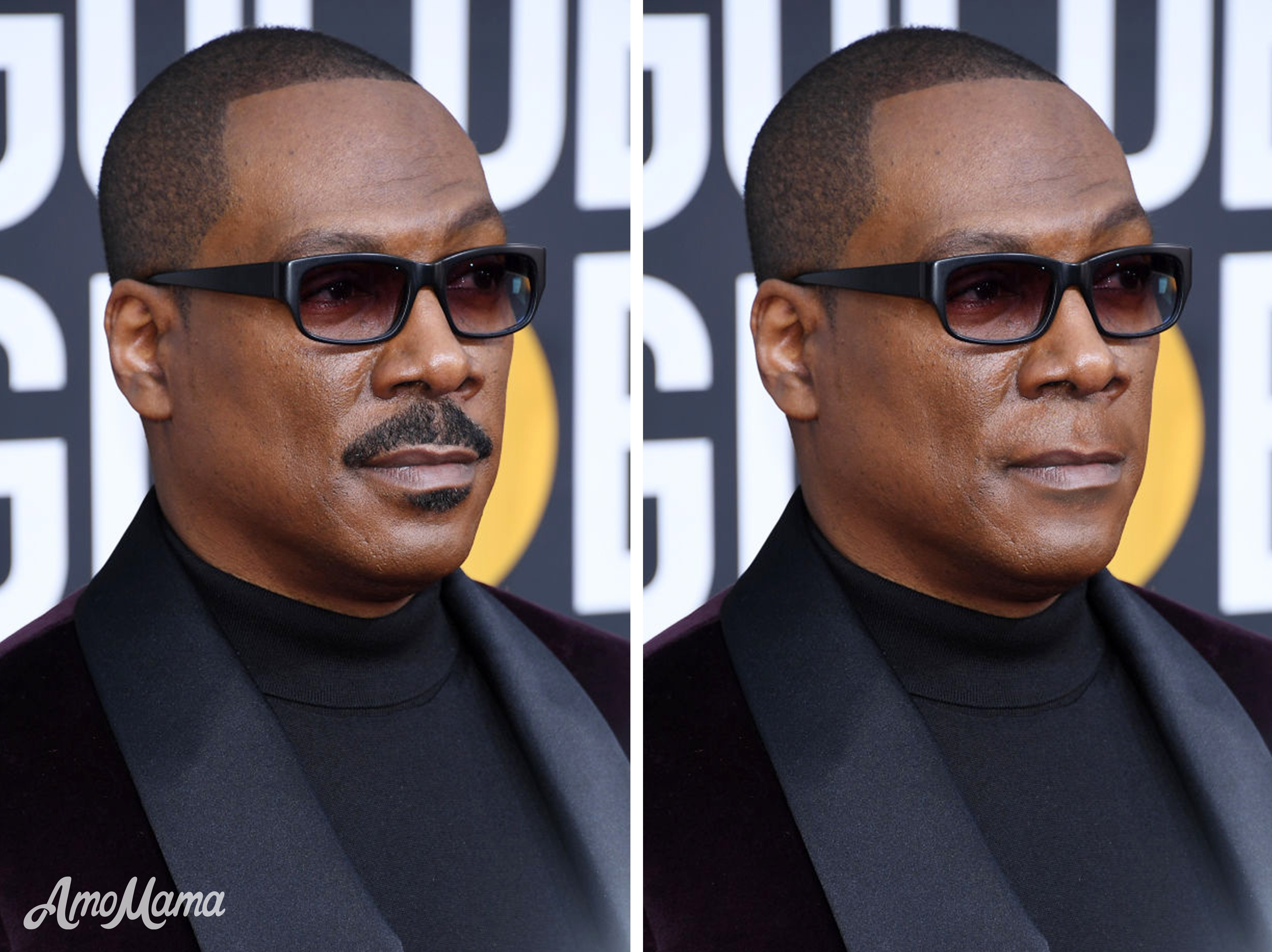 Eddie Murphy's before and after moustache look | Photo: Getty Images