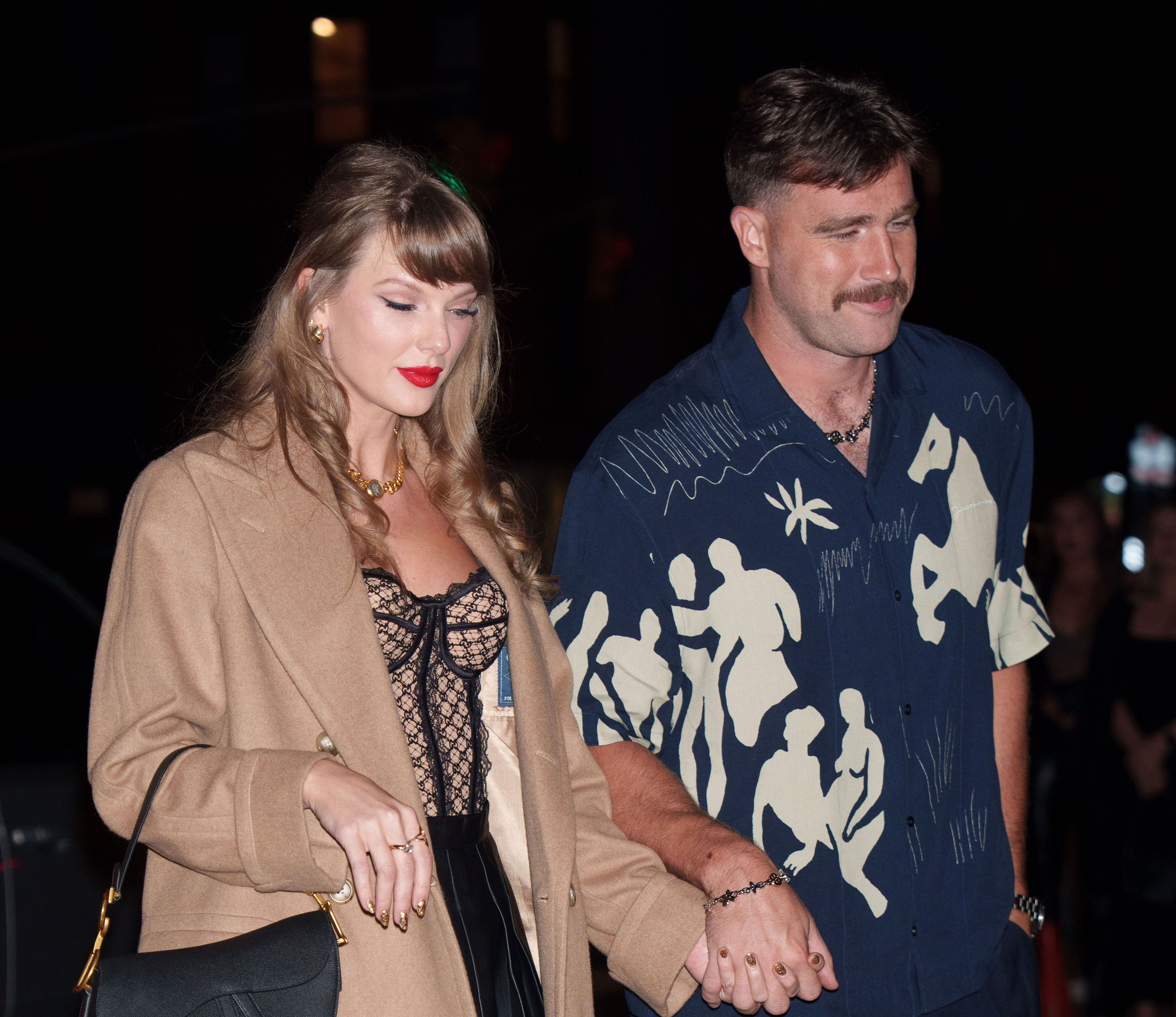 Taylor Swift and Travis Kelce spotted on October 11, 2024, in New York City. | Source: Getty Images