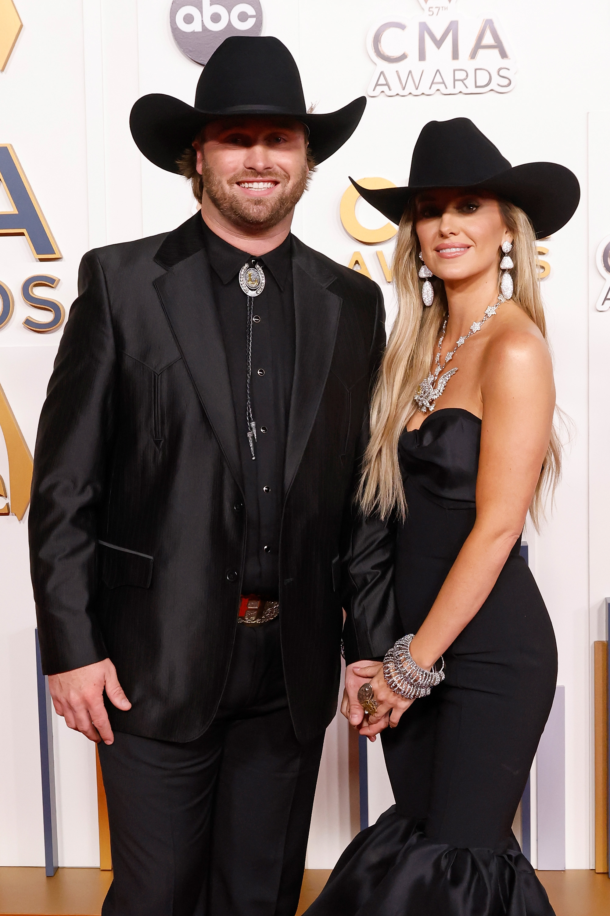 Devlin Hodges and Lainey Wilson at the CMA Awards at Bridgestone Arena on November 8, 2023, in Nashville, Tennessee. | Source: Getty Images