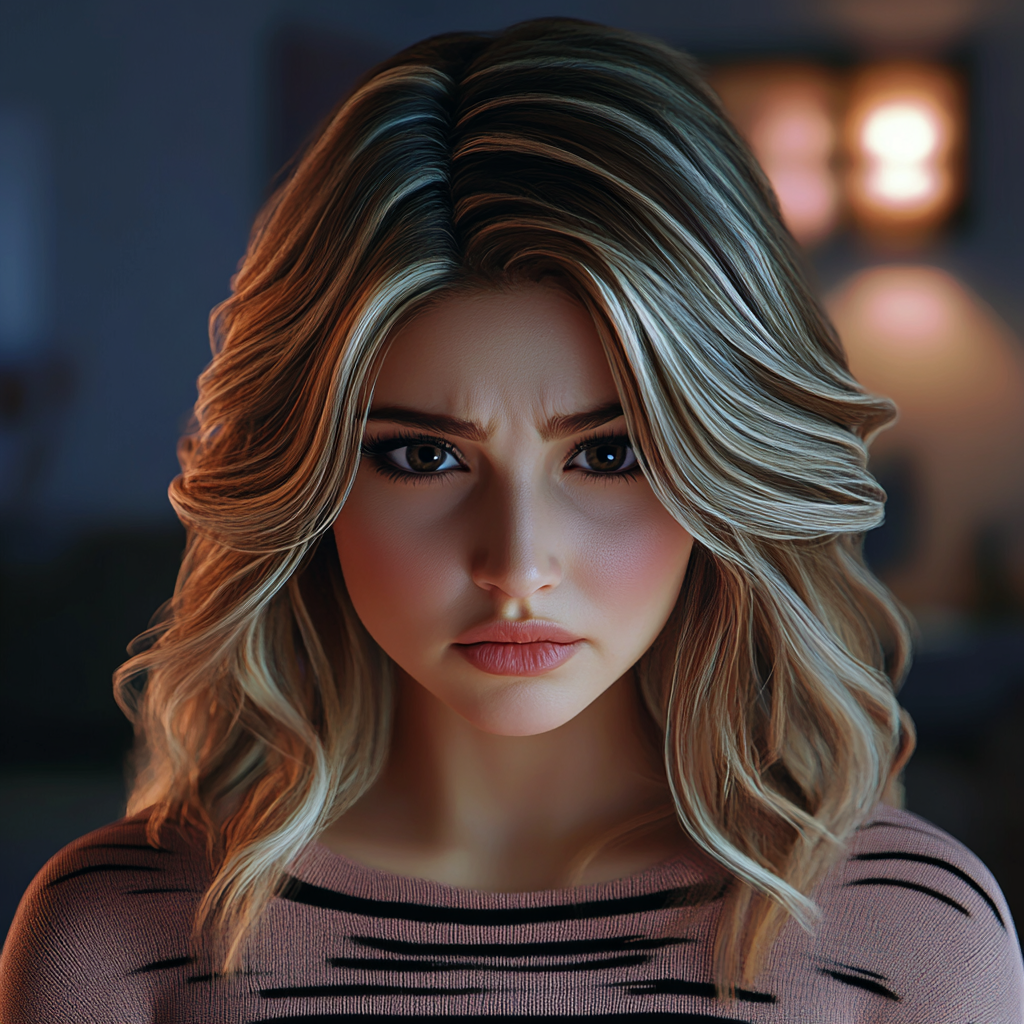 A distressed young woman | Source: Midjourney