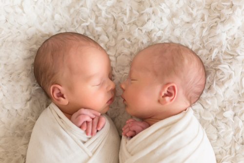 Bebés gemelos frente a frente. | Foto: Shutterstock