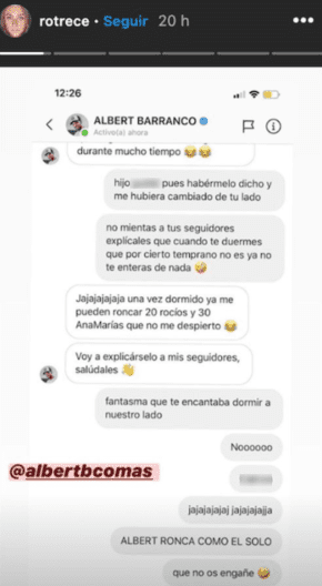 Conversación entre Rocío Flores y Albert Barranco. | Foto: Instagram/ rotrece