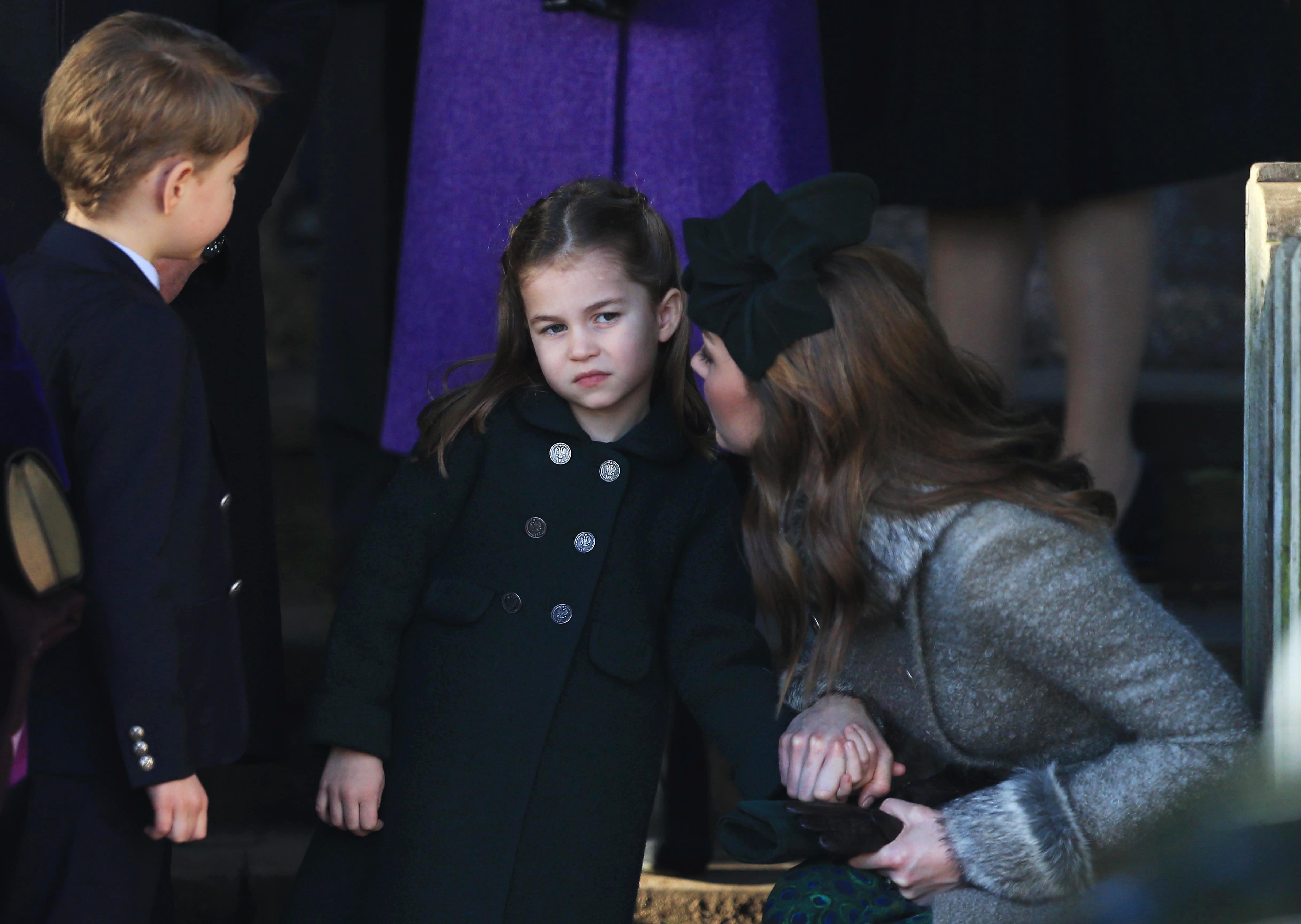 Catherine, Duchess of Cambridge lwith Prince George and Princess Charlotte on the Sandringham estate on December 25 2019 in King's Lynn United Kingdom | Source: Getty Images