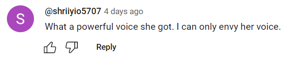 An "America's Got Talent" fan comments on Summer Rios' performance on the show on August 2, 2023 | Source: YouTube/America's Got Talent