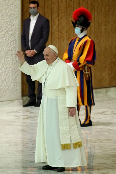 Papst Franziskus bei seiner wöchentlichen Audienz, 21. Oktober 2020, Vatikan | Quelle: Getty Images