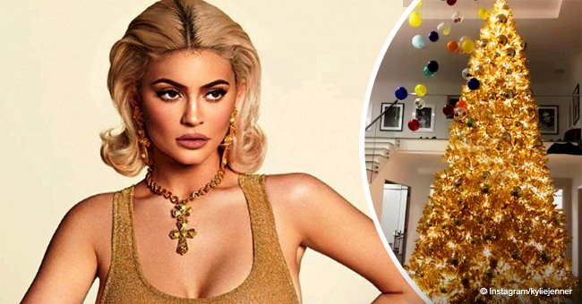 Kylie Jenner slammed after showing off her massive 20-ft gold Christmas tree in new video