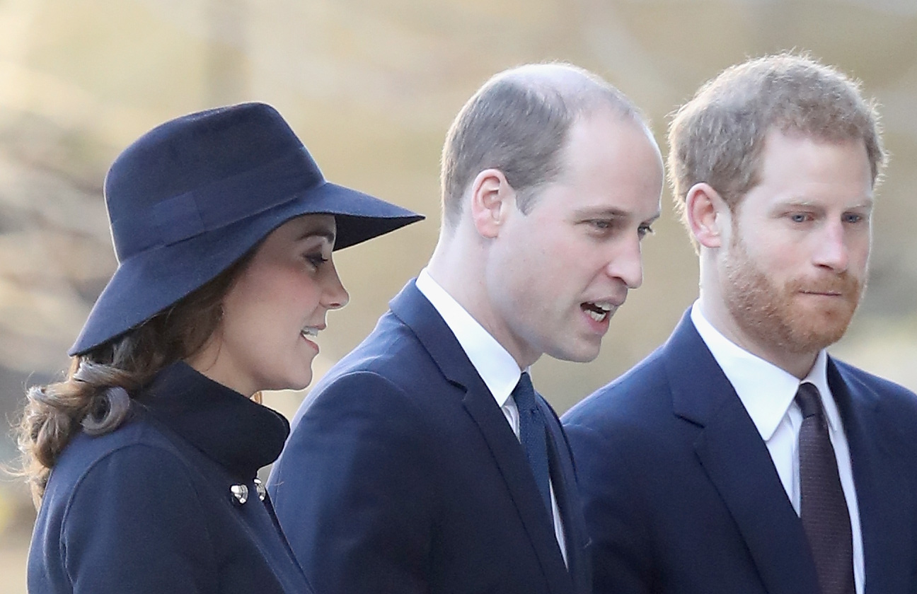 Princess Catherine, Prince William, and Prince Harry at the Grenfell Tower National Memorial Service in London, England on December 14, 2017 | Source: Getty Images