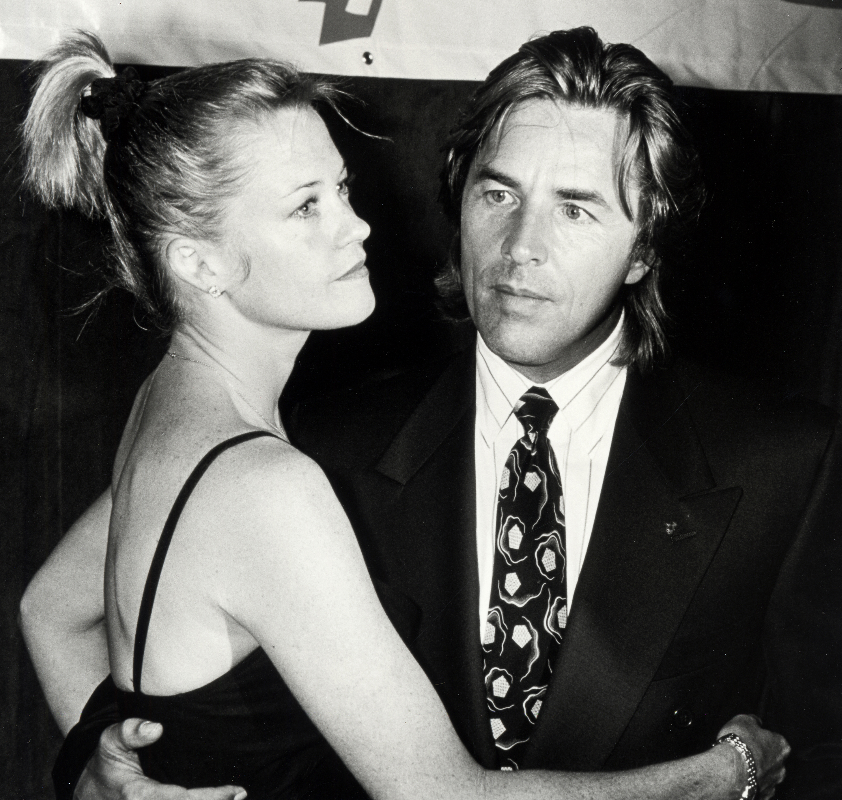 Melanie Griffith and Don Johnson at a reception benefitting Make-A-Wish Foundation on April 17, 1990. | Source: Getty Images