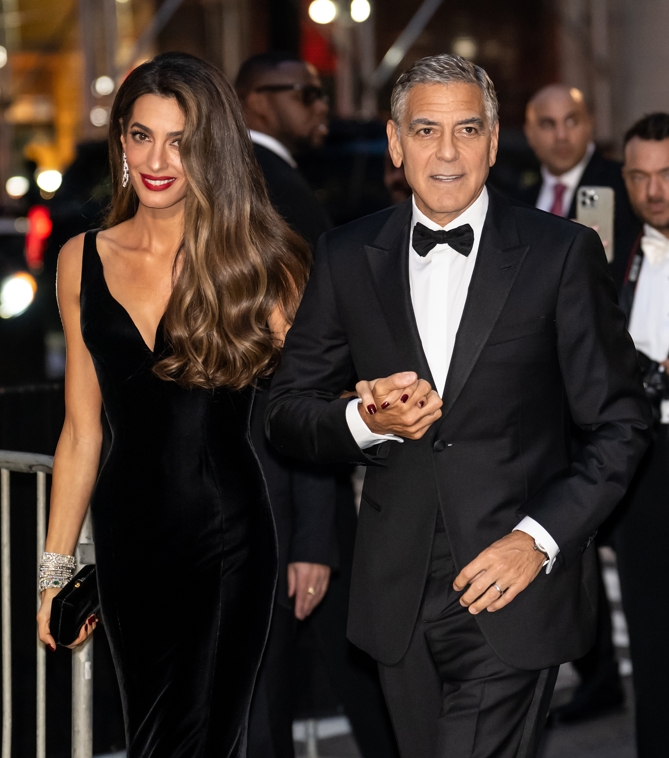 Amal and George Clooney at the Clooney Foundation for Justice's The Albies at New York Public Library on September 26, 2024, in New York. | Source: Getty Images