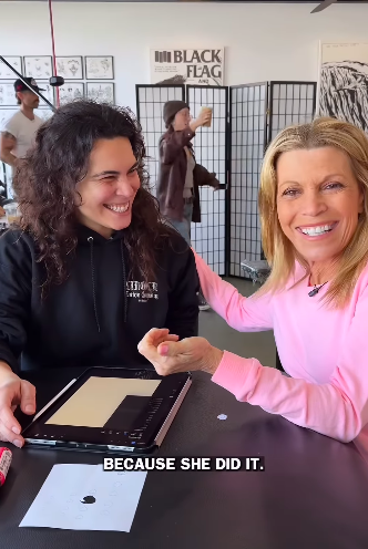 Gigi Santo Pietro smiling at her mom, Vanna White, as White speaks about the sentimentality of the moment. | Source: Instagram/officialvannawhite