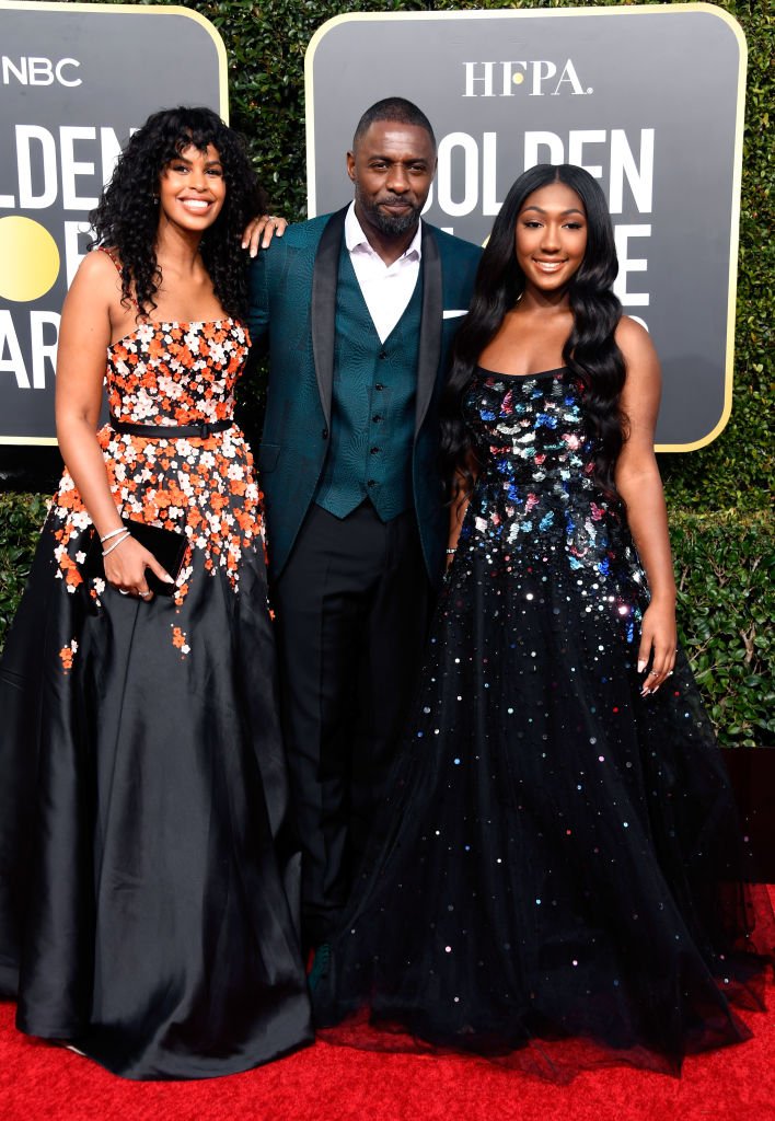 Actor Idris Elba, wife Sabrina Dhowre and daughter, Isan Elba attend the 2019 Golden Globe Awards in Beverly Hills, California. | Photo: Getty Images