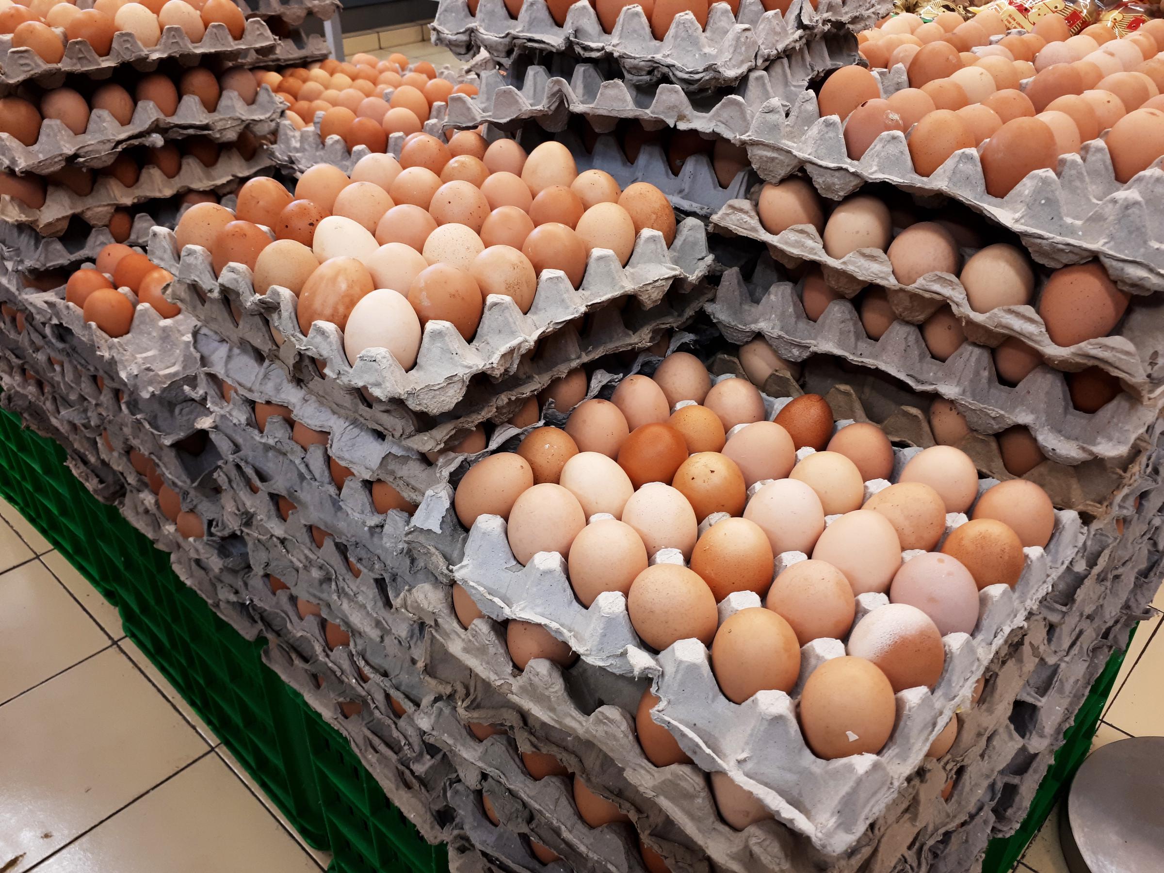 Crates of eggs for sale in a store. | Source: Getty Images