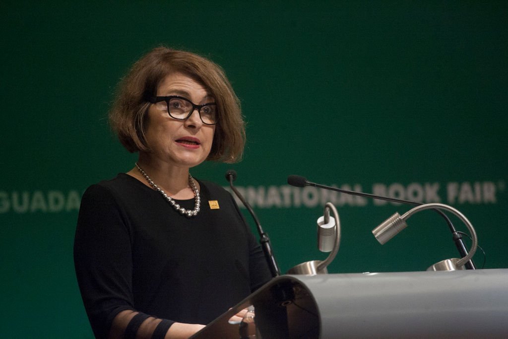 Clara Usón en la Expo Guadalajara, el 28 de noviembre de 2018 en Guadalajara, México. | Foto: Getty Images