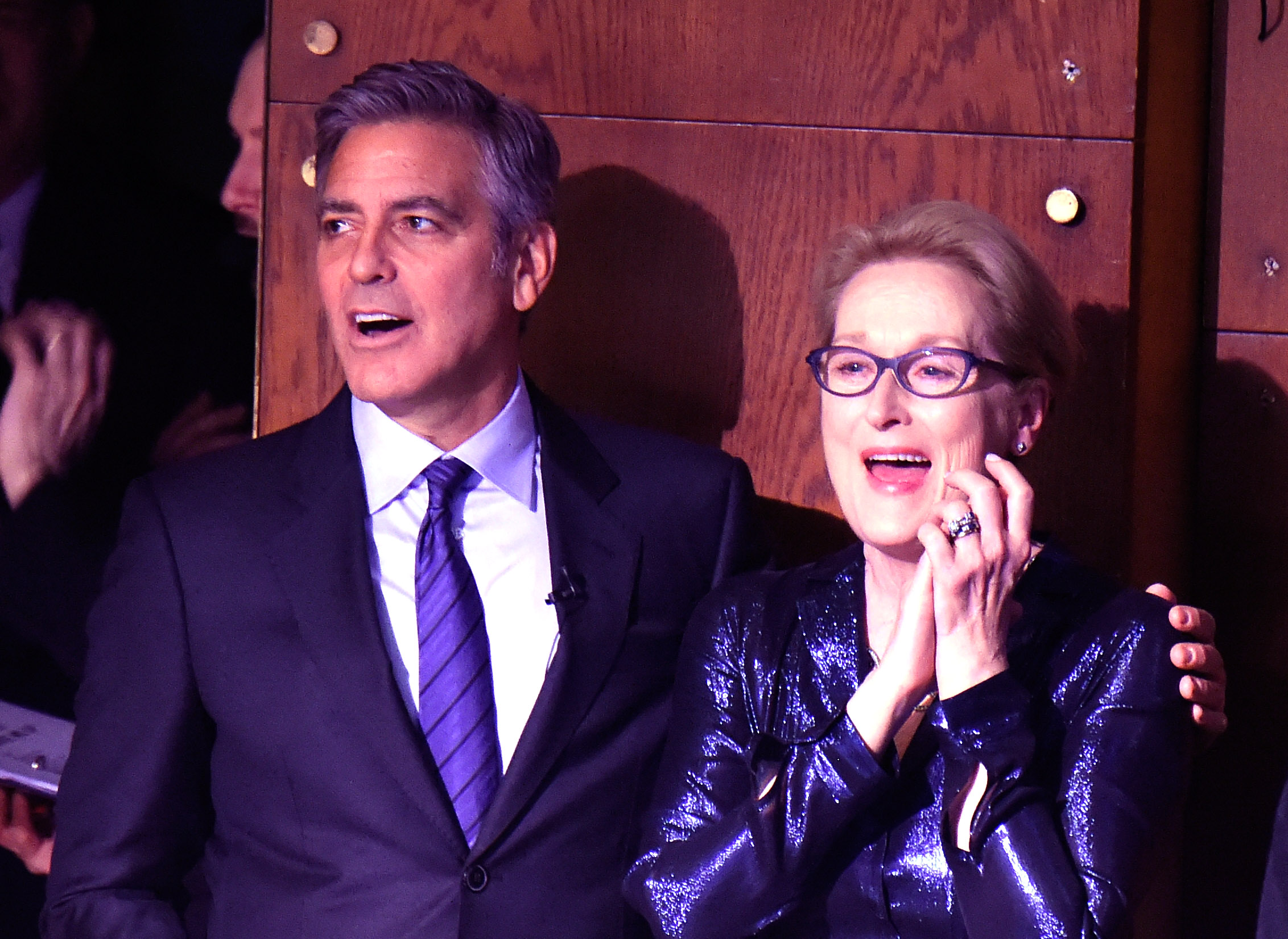 George Clooney and Meryl Streep on March 2, 2015, in New York City | Source: Getty Images